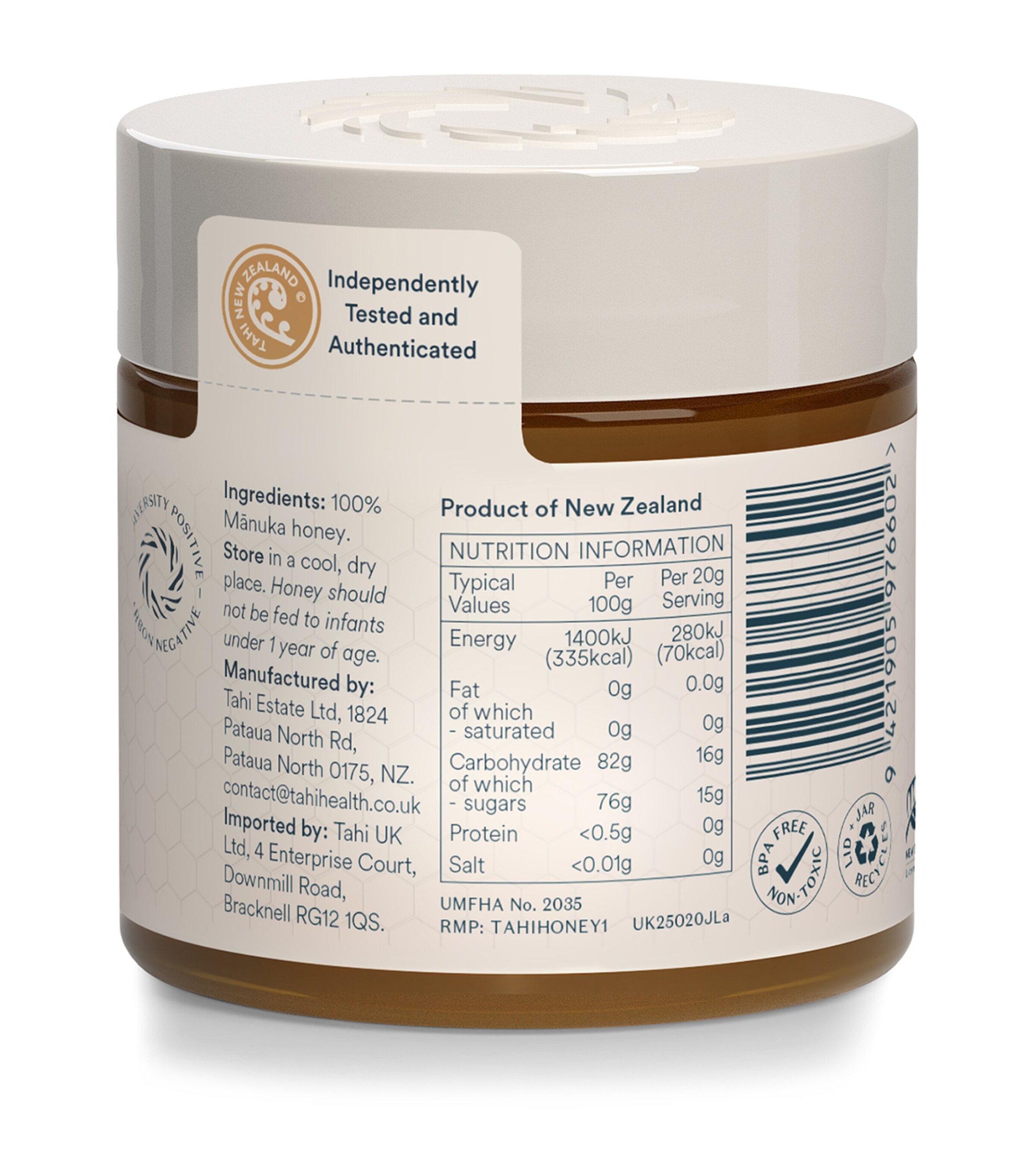 Manuka Honey UMF™ 20+ / MGO 830+ (250g) NO COLOUR Image 3
