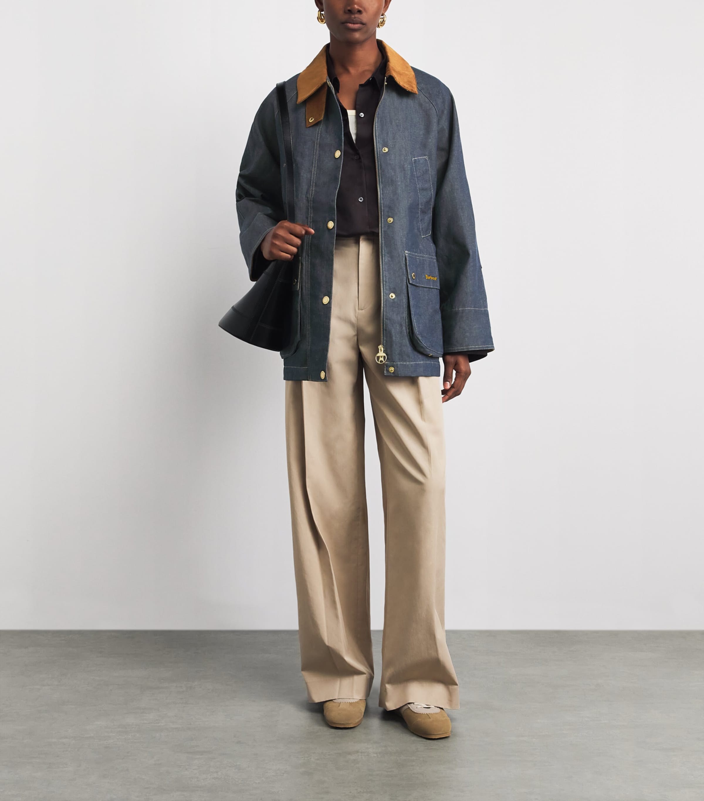 Barbour Womens Denim Asker Jacket Indigo/dress Image 2