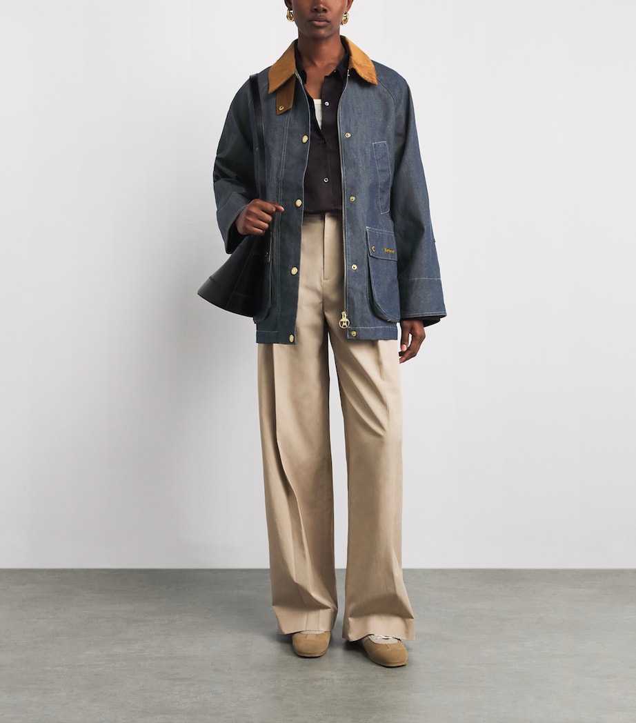 Barbour Womens Denim Asker Jacket Indigo/dress Image 2