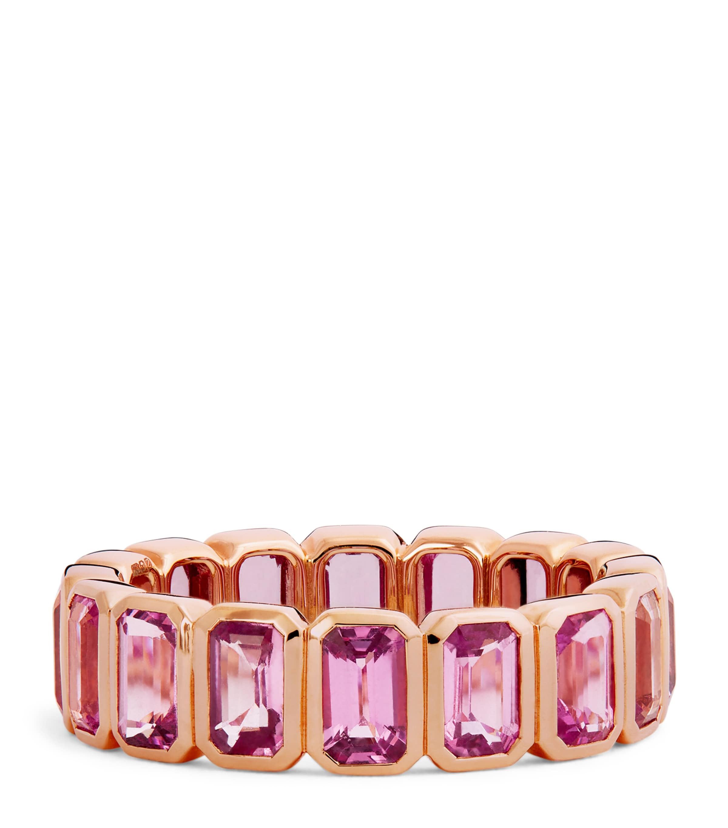 Anita Ko Rose Gold And Pink Sapphire Bezel Ring In Rose Gold