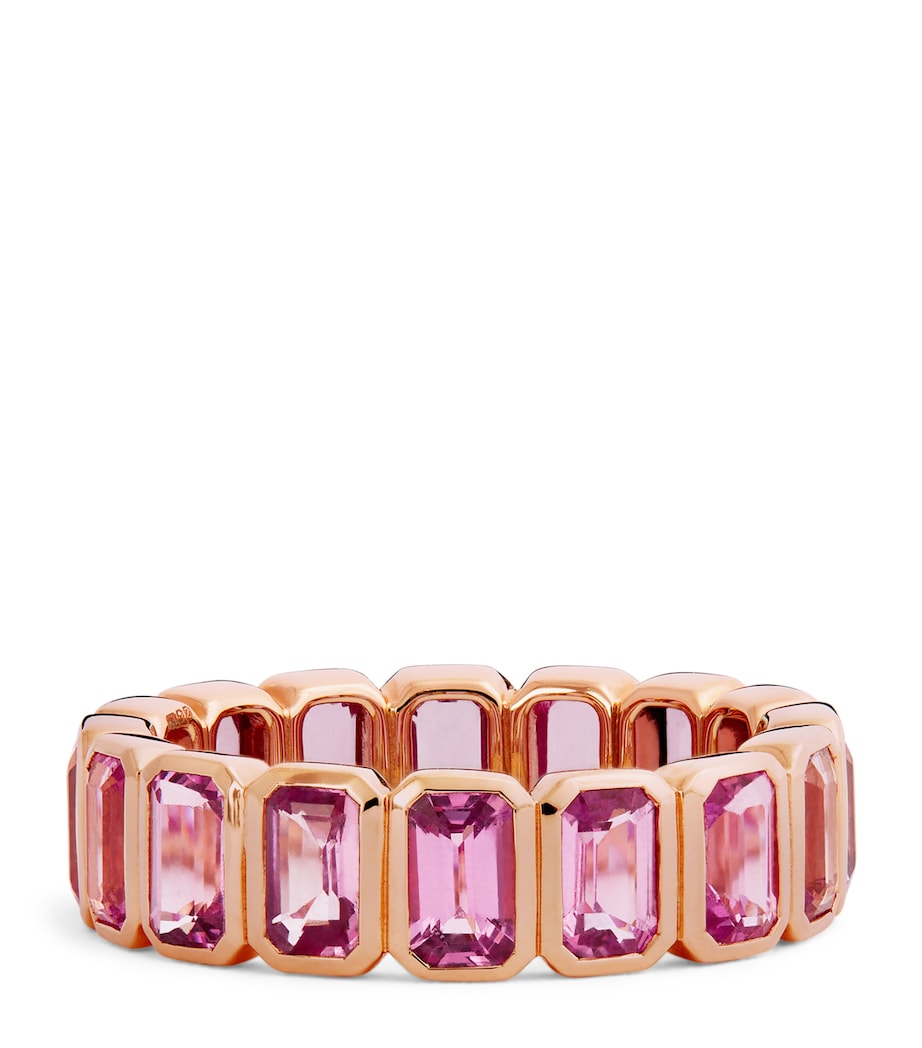 Rose Gold and Pink Sapphire Bezel Ring ROSE GOLD Image 1