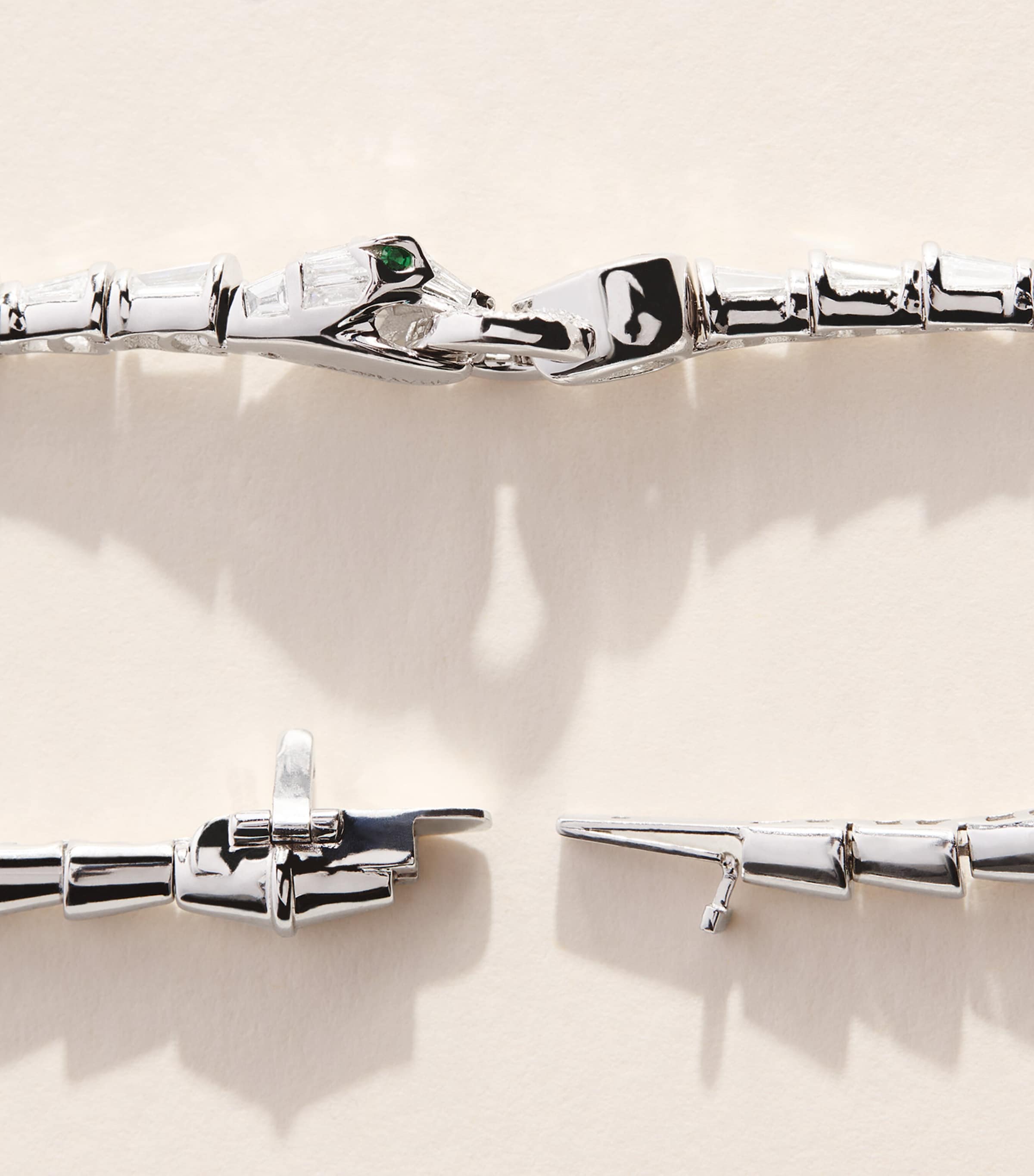 SHAY White Gold, Diamond and Garnet Serpentine Bracelet White Gold Image 5