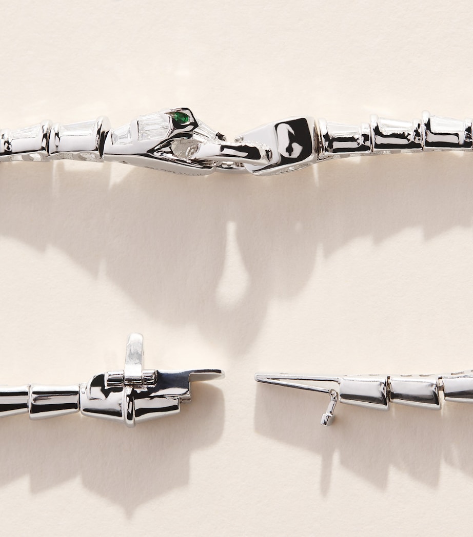 SHAY White Gold, Diamond and Garnet Serpentine Bracelet White Gold Image 5