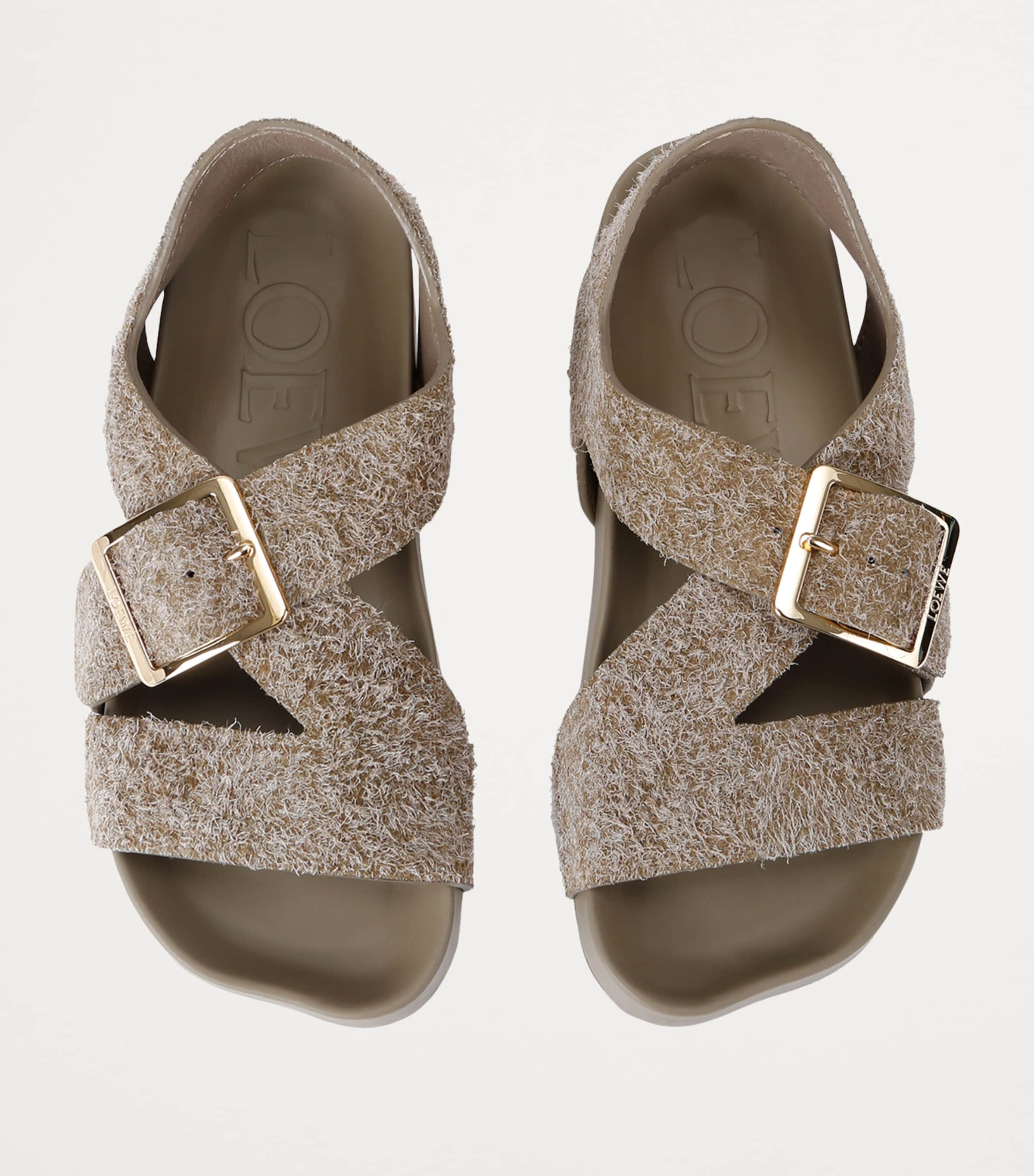 LOEWE Suede Ease Buckle Sandals | Harrods US