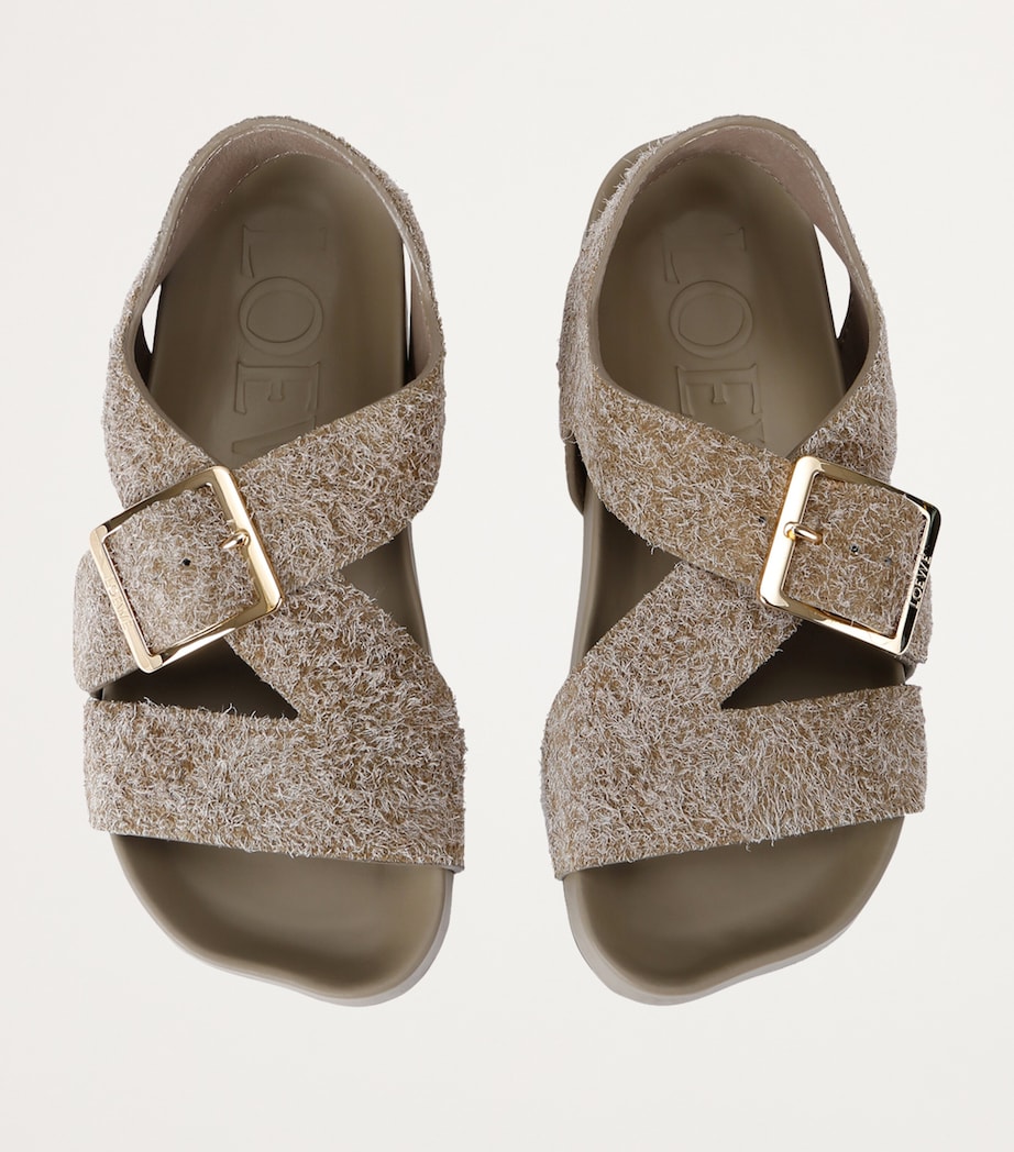 Suede Ease Buckle Sandals KHAKI Image 4