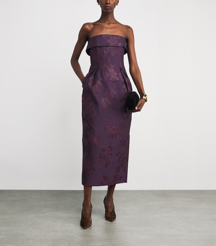 Brocade Alfina Midi Dress BLACKBERRY Image 2