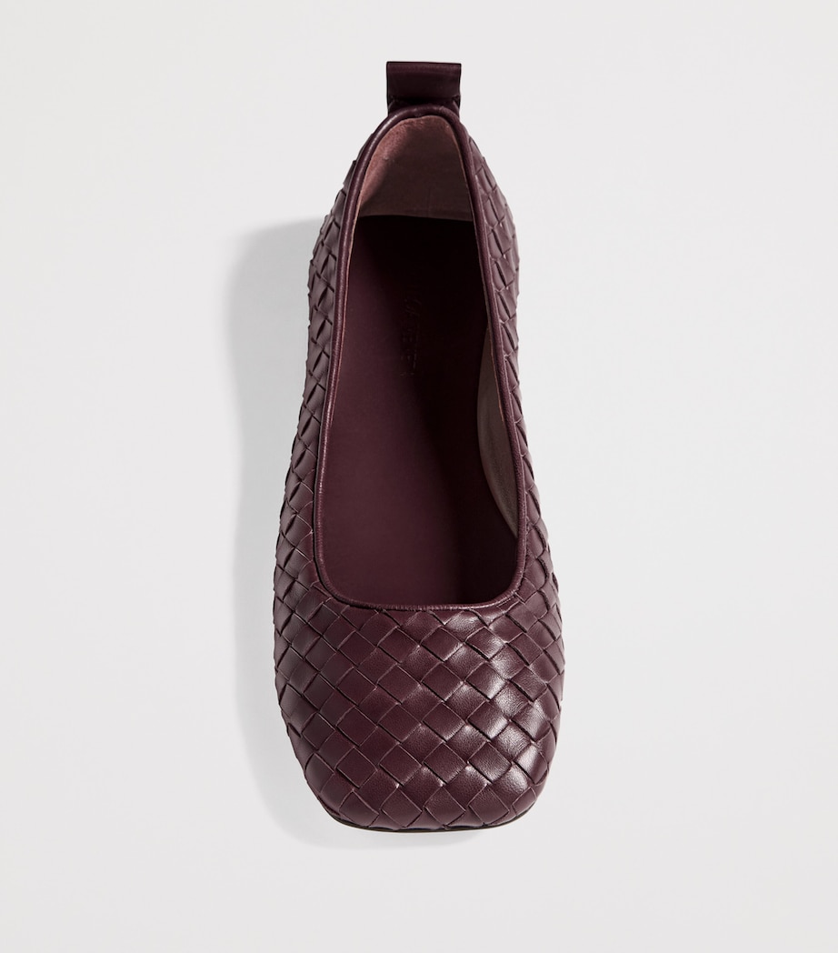 Bottega Veneta Womens Lambskin Intrecciato Ballet Flats Image 4
