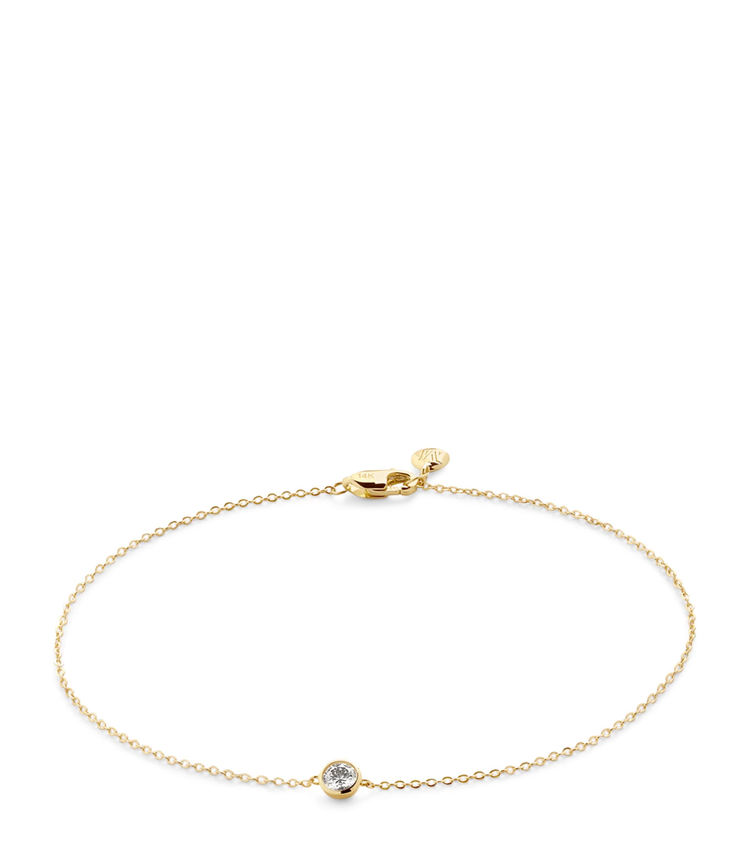 Monica Vinader Gold Vermeil Solitaire Chain Bracelet Solid Gold Image 1