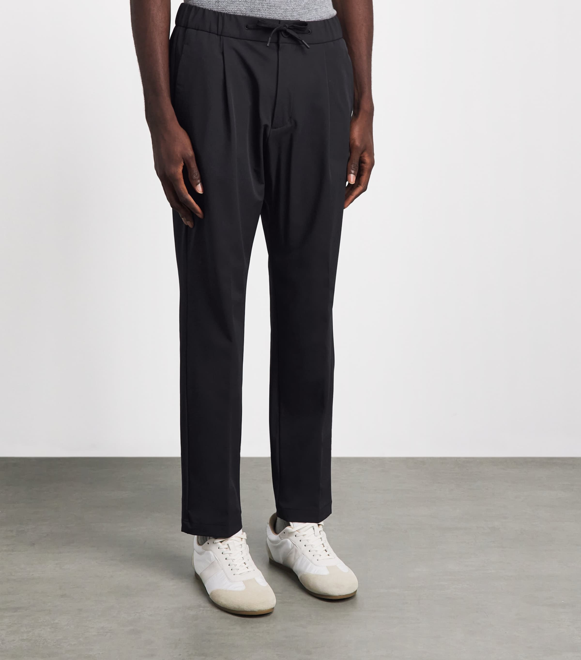 Herno Mens Stretch Technical Drawstring Trousers Nero Image 4