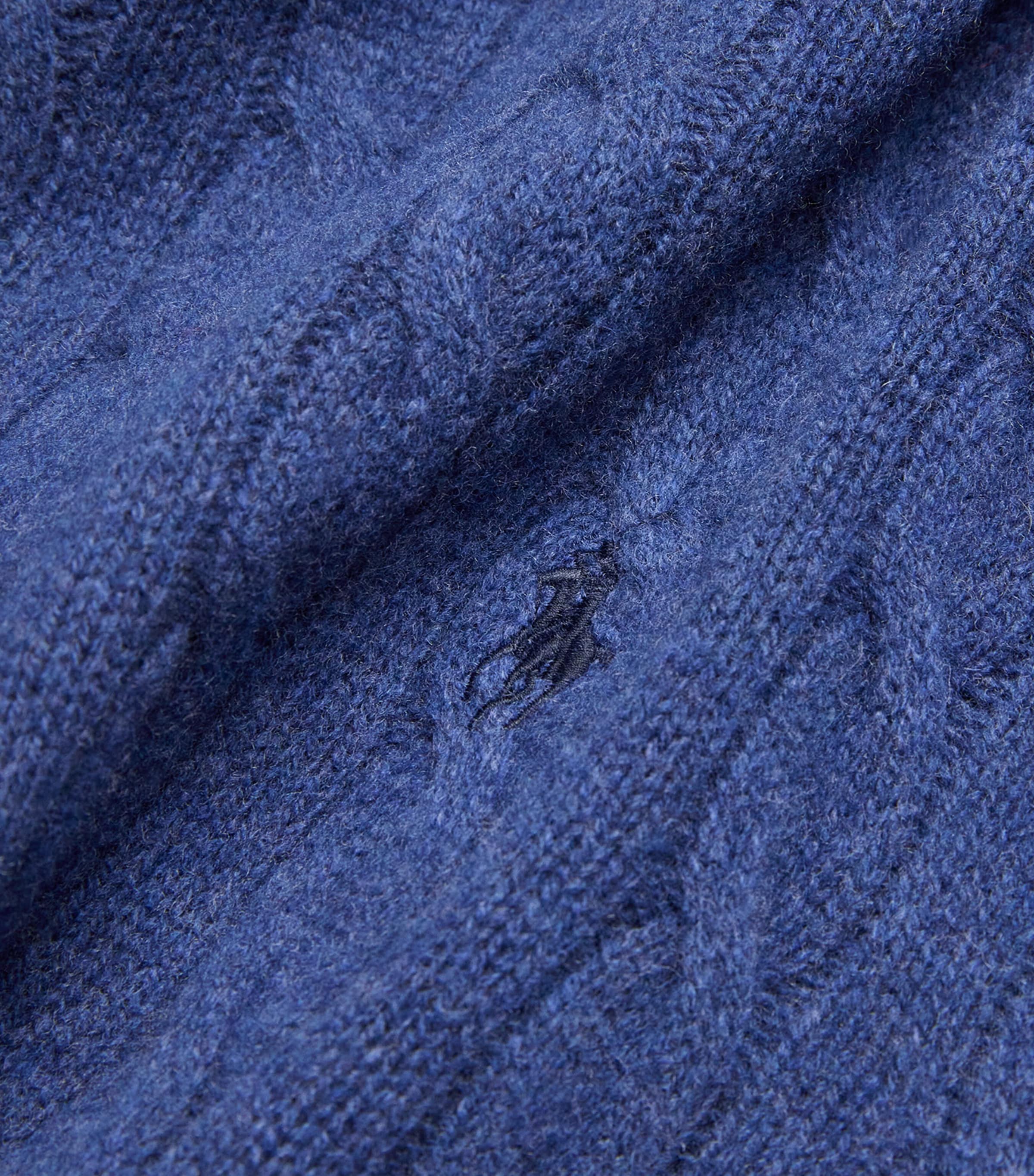 Polo Ralph Lauren Mens Wool-Cashmere Cable-Knit Sweater Navy Image 5