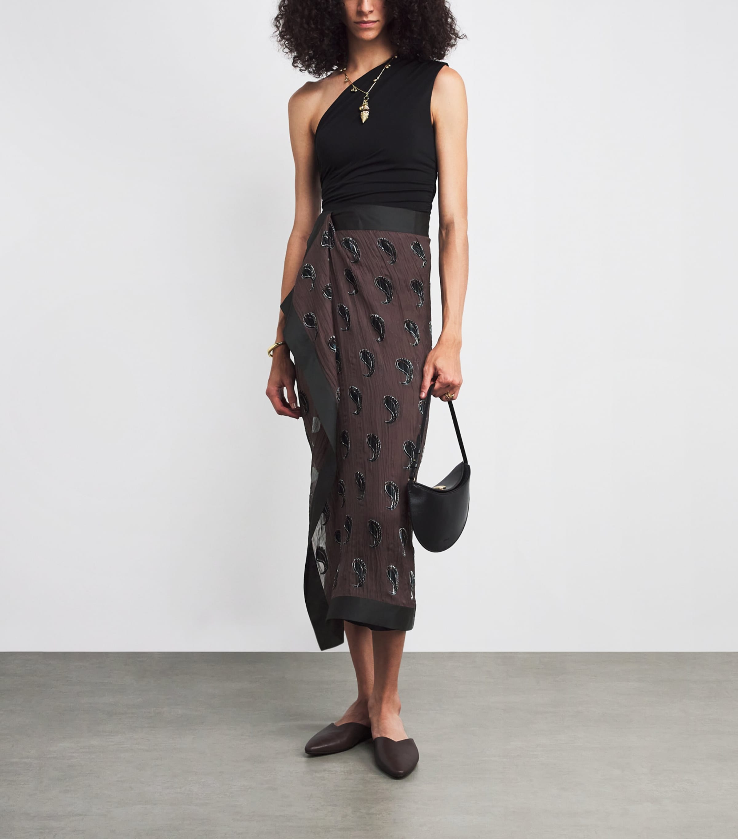 Silk-Blend Paisley Pareo 210 BROWN PAISLEY Image 2