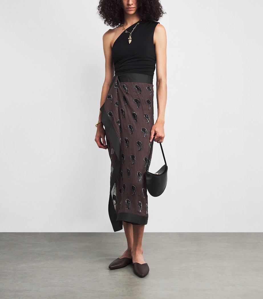 Silk-Blend Paisley Pareo 210 BROWN PAISLEY Image 2