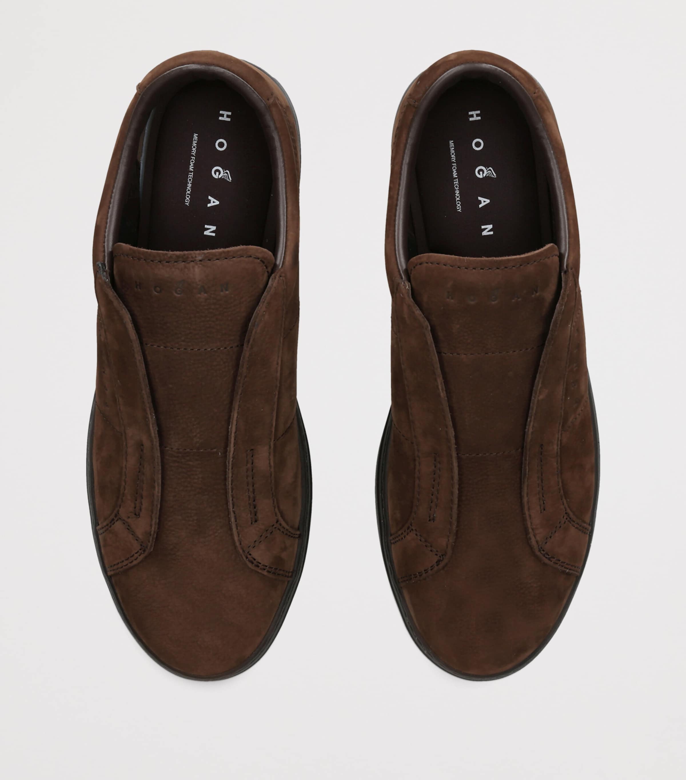 Hogan Leather H668 Slip-On Sneakers Dark Brown Image 3