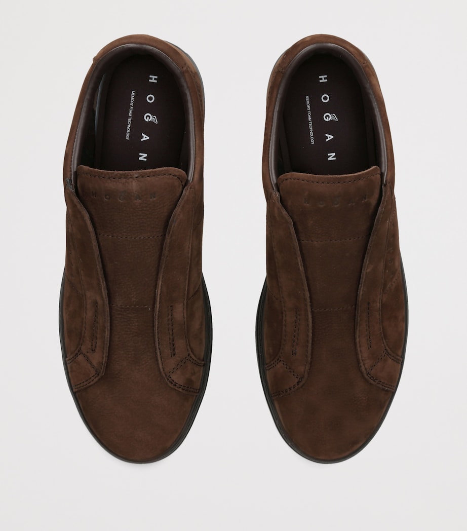 Hogan Leather H668 Slip-On Sneakers Dark Brown Image 3