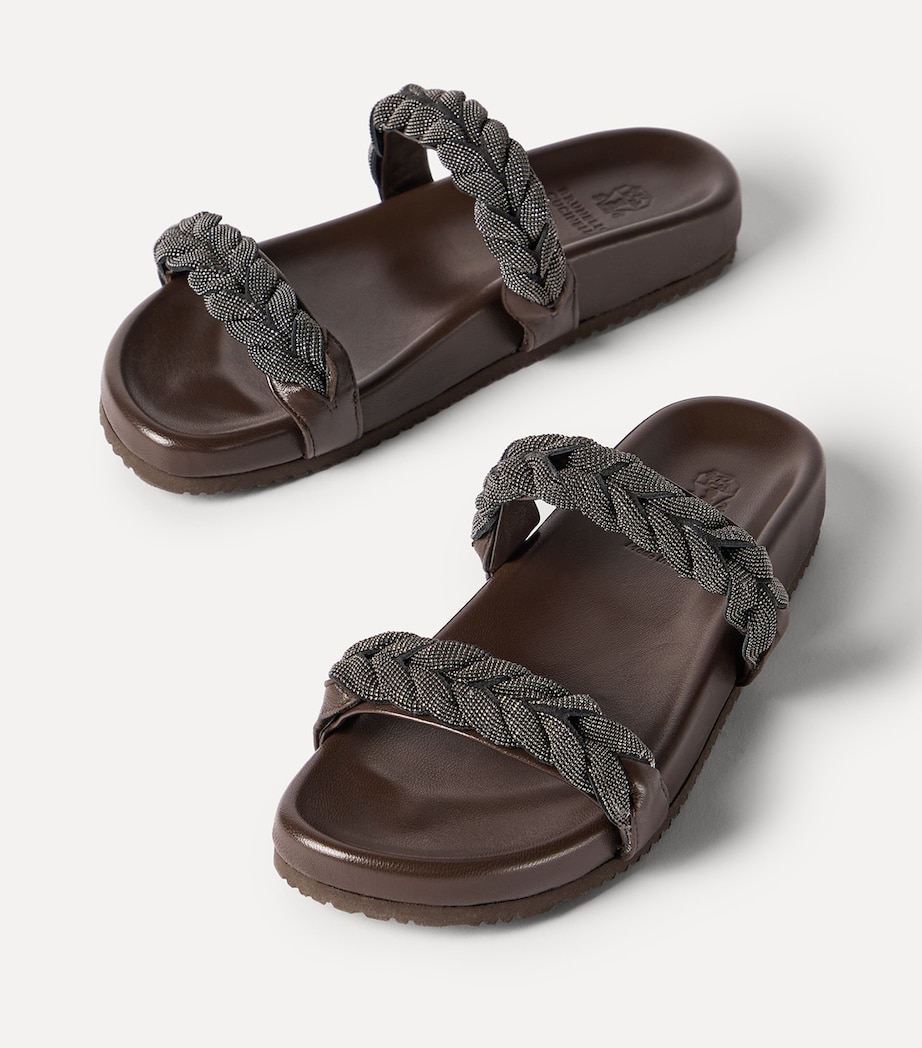 Brunello Cucinelli Leather Braided Sandals Image 6