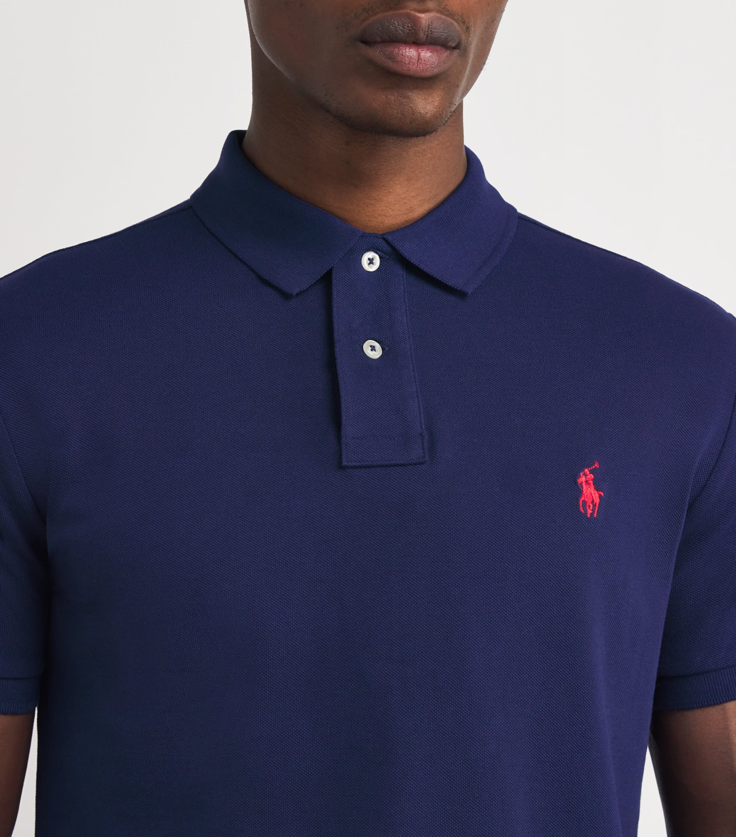 Cotton Mesh Custom-Fit Polo Shirt NEWPORT NAVY Image 6