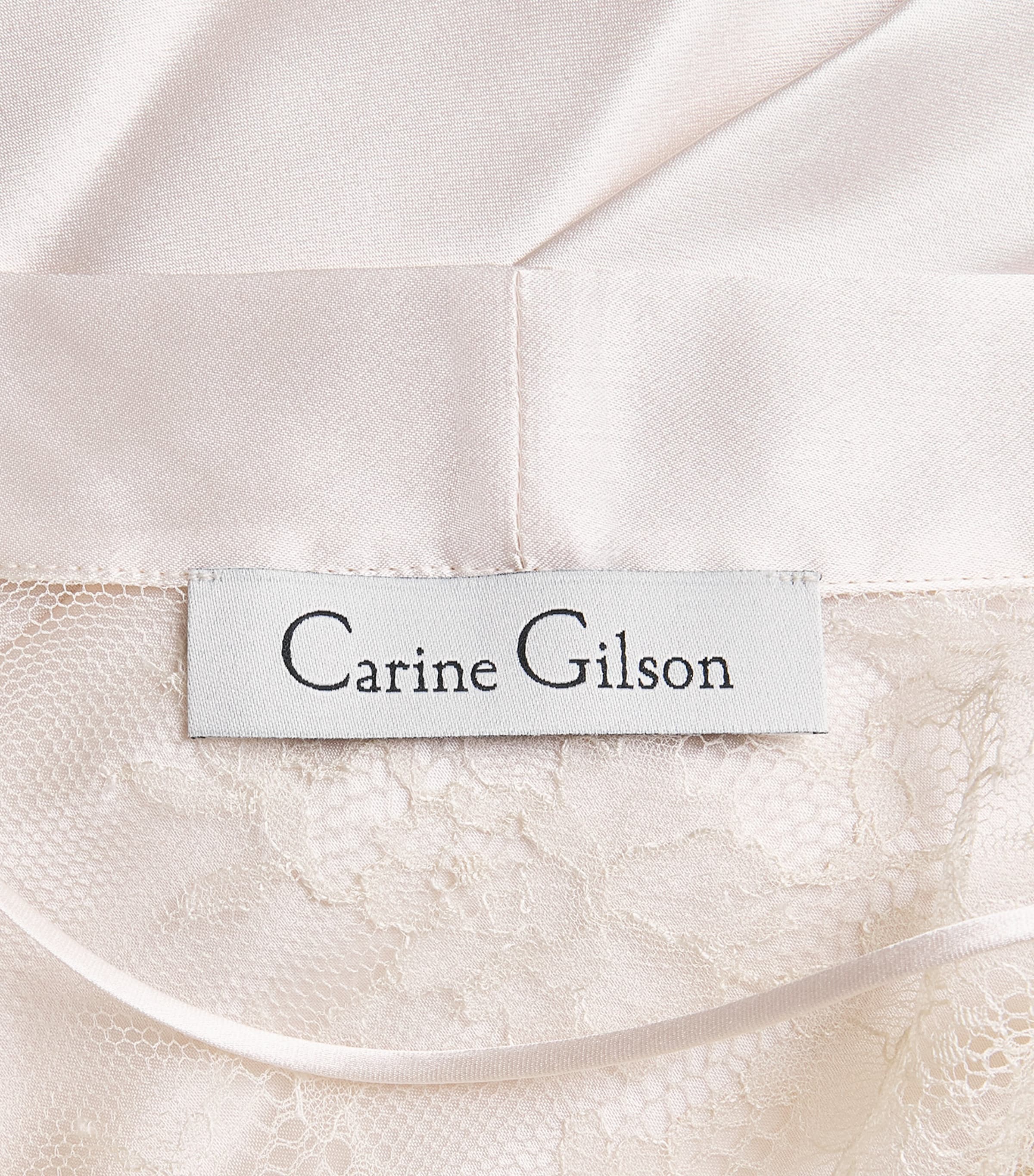 Carine Gilson Womens Silk Lace-Trim Louise Short Kimono Lime / Citron Image 6