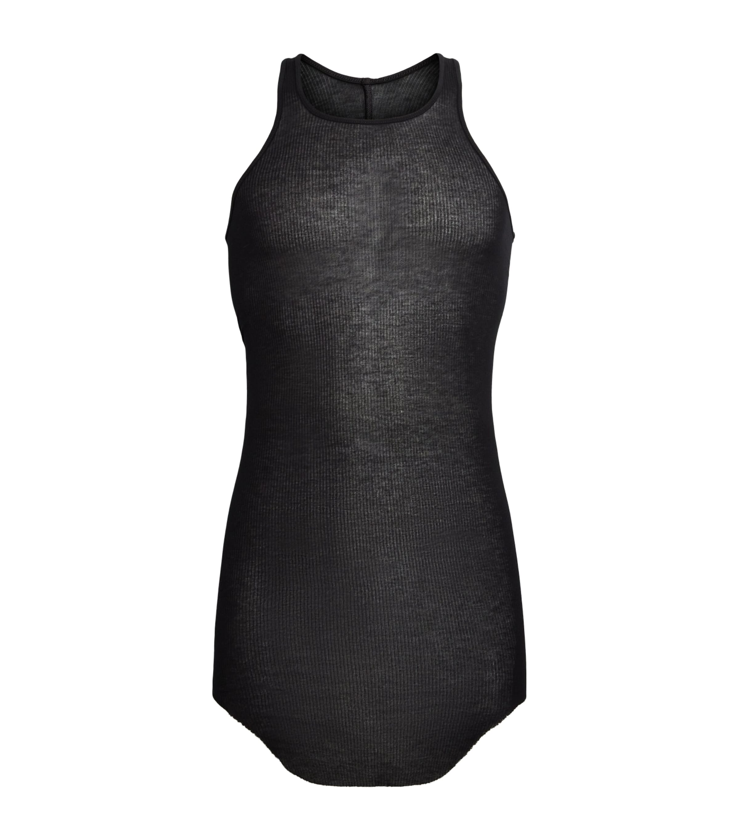 Rick Owens Mens Basic Ribbed Tank Top Black Image 1