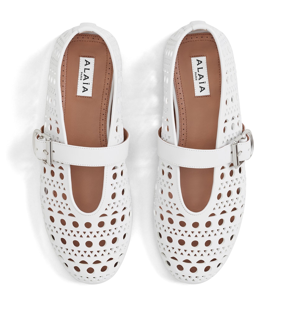 Alaïa Lambskin Vienne Ballet Flats Blanc Casse Image 3