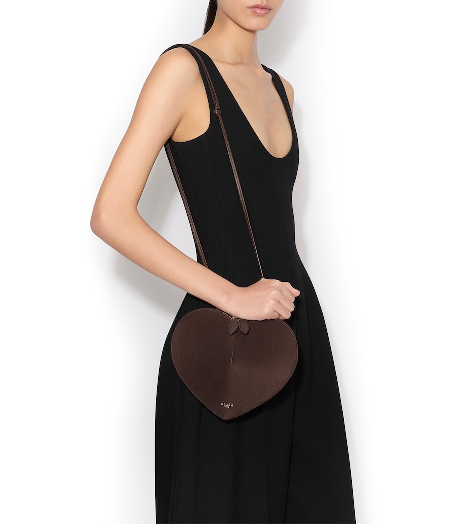 Suede Le Coeur Shoulder Bag NOIR Image 2