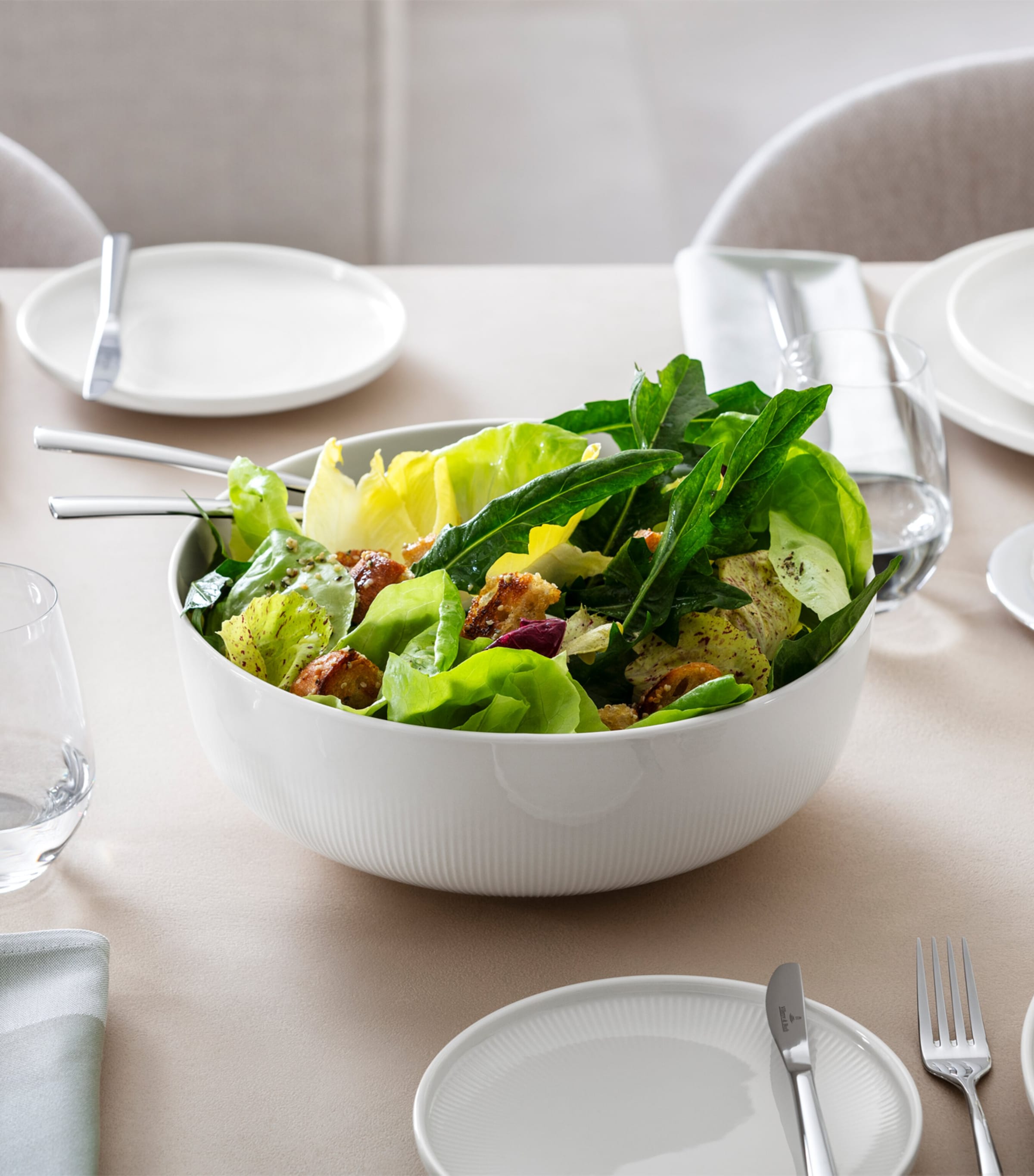 Porcelain Afina Salad Bowl (26cm) WHITE Image 2