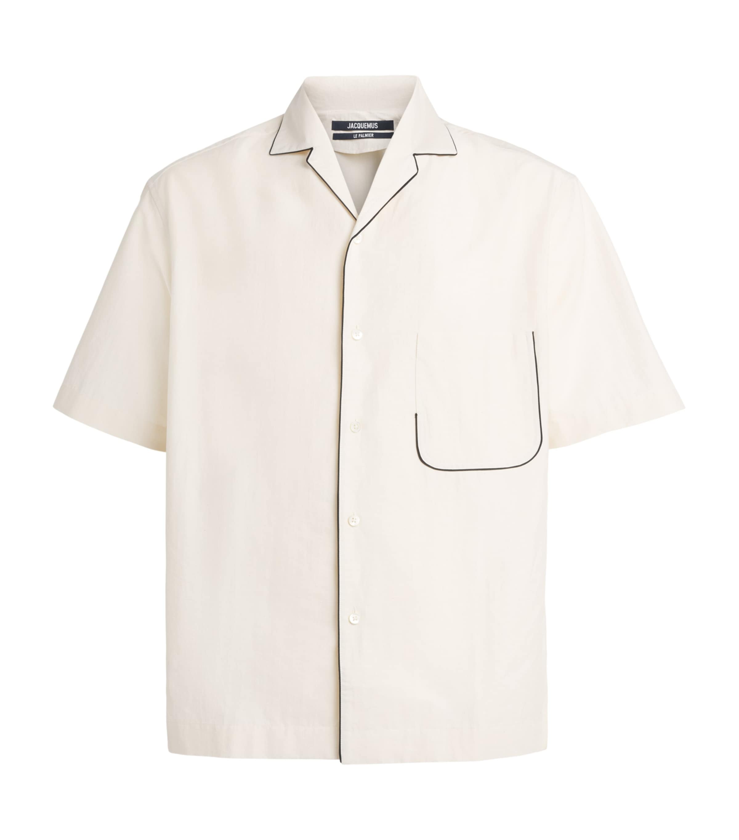 Jacquemus Mens Cotton Pyjama Short-Sleeve Shirt Off White Image 1