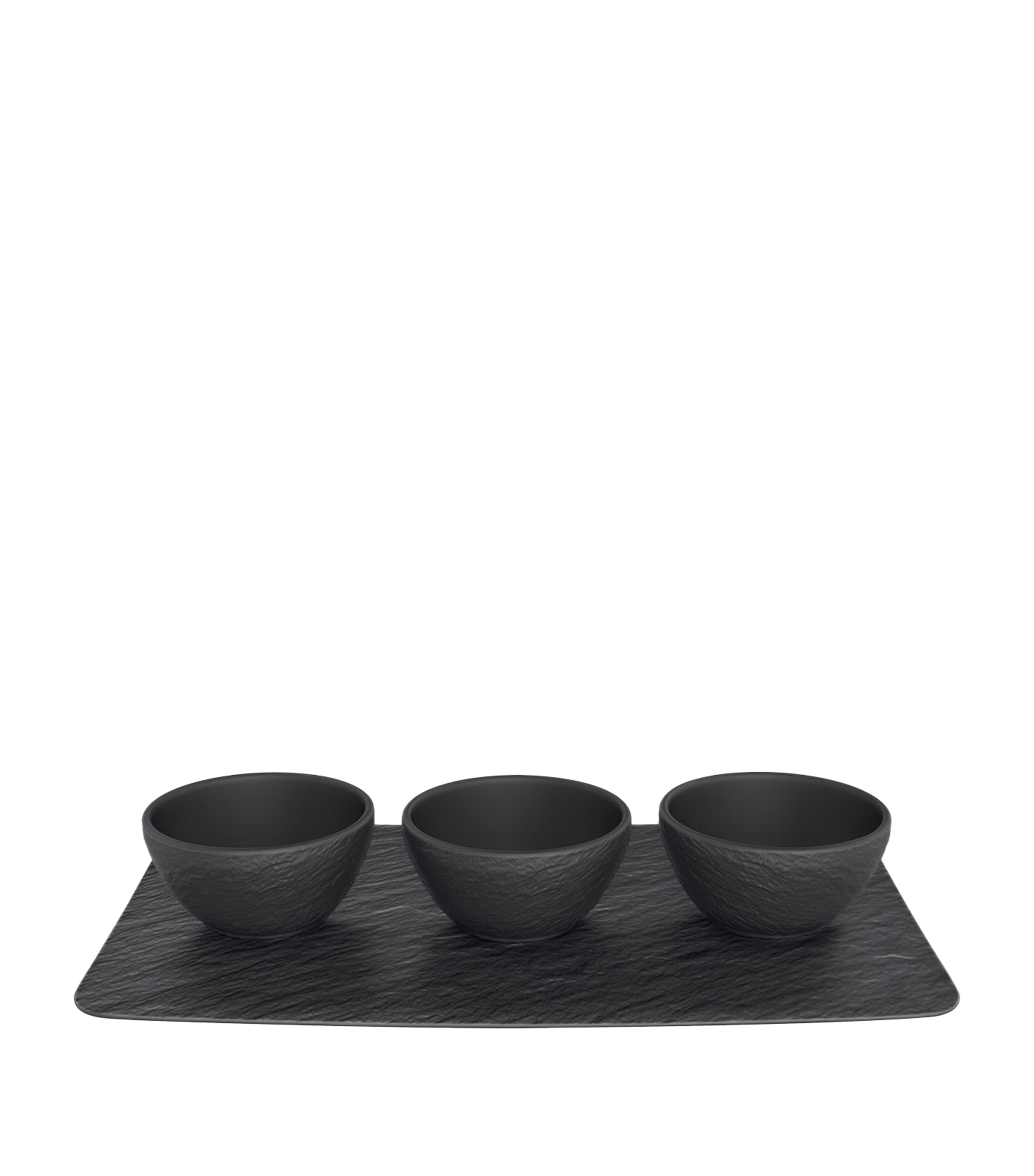 Villeroy & Boch Manufacture Rock 3-piece Dip Set In Black