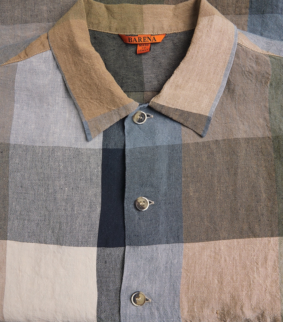 Barena Mens Linen Patchwork Oversized Short-Sleeve Shirt Uni Unico Image 6