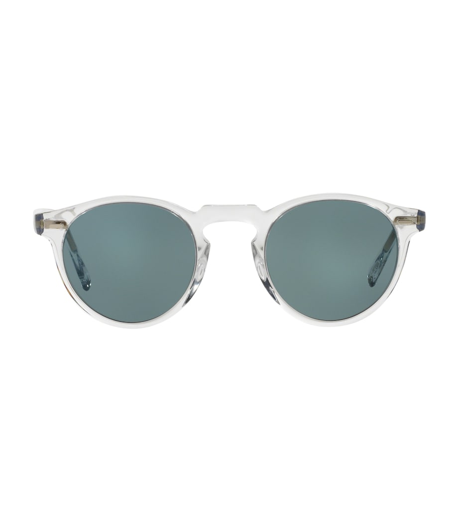 Gregory Peck Round Sunglasses BLUE Image 1