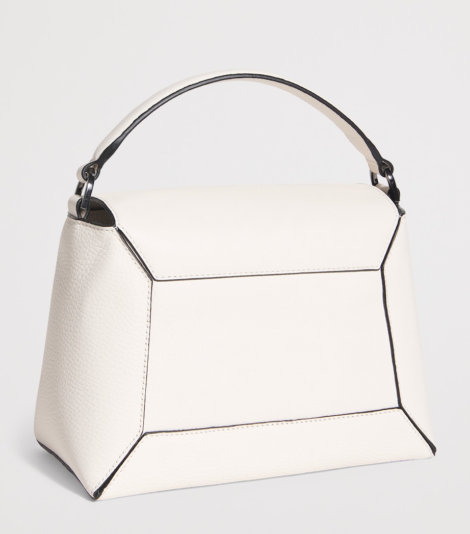 Leather Mosaic Top-Handle Bag 975 WHITE Image 3