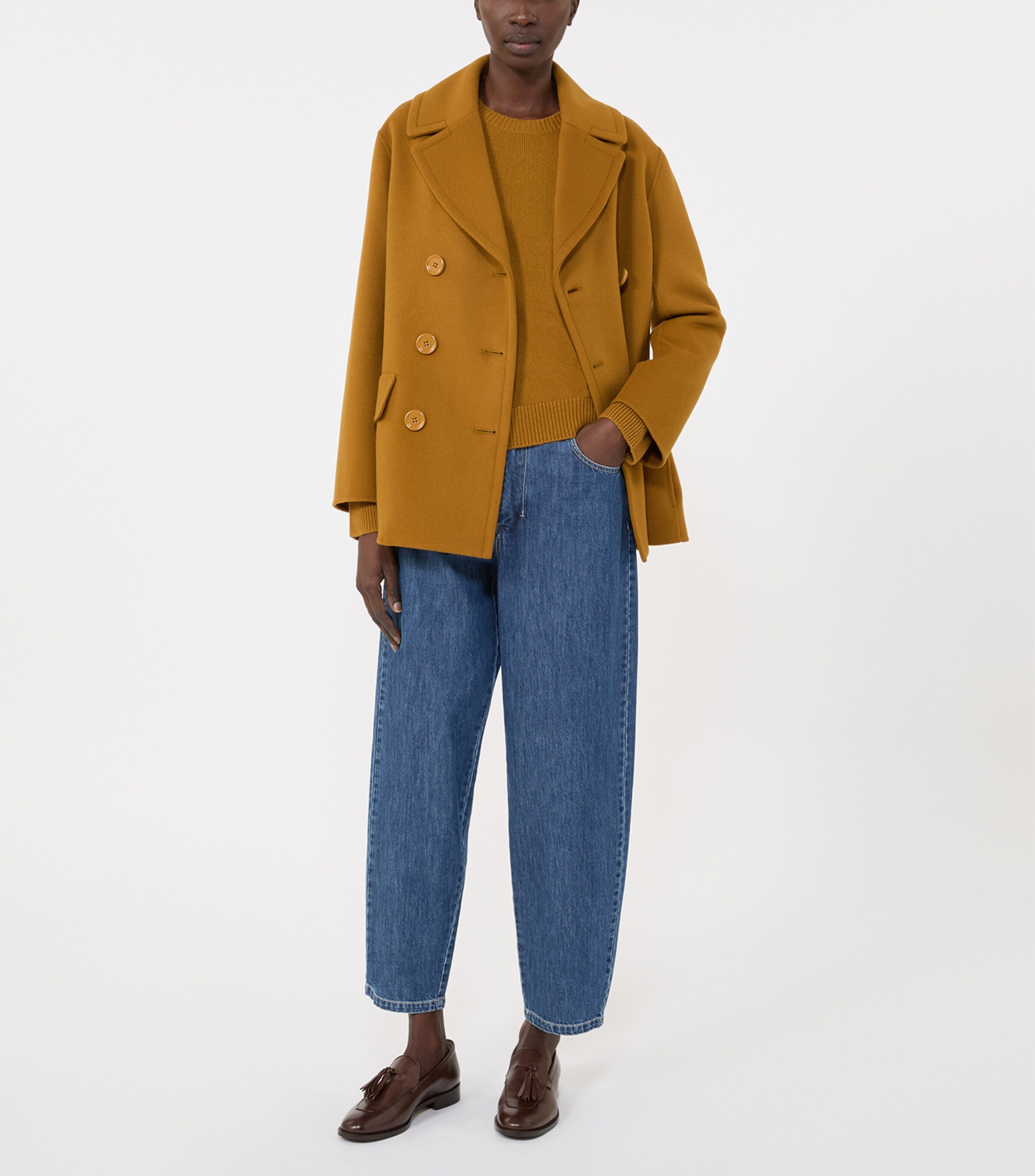 Max Mara Womens Wool-Cashmere Sweater Mustard Image 2