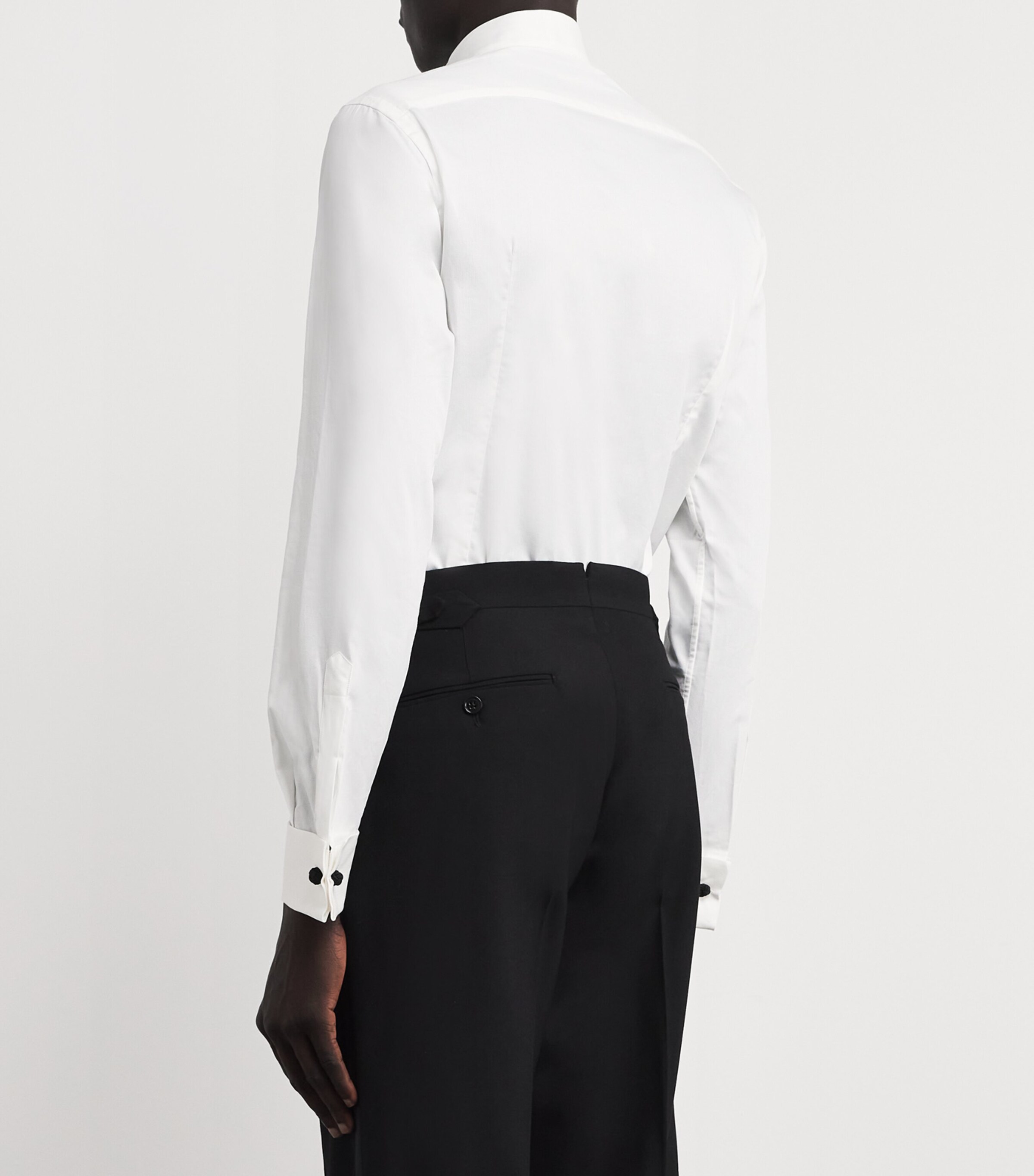 Cotton Hidden Button Shirt WHITE80 Image 4