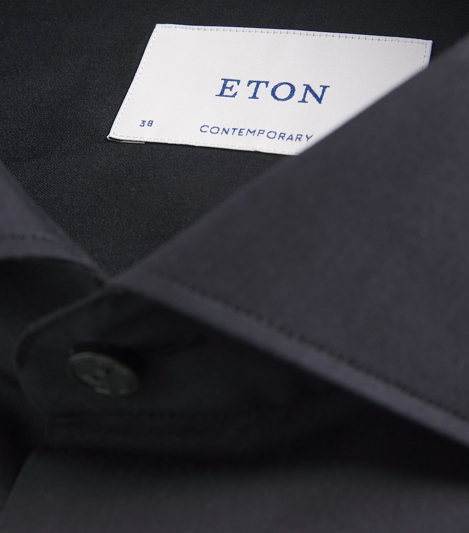 Cotton-Silk Long-Sleeve Shirt 18BLACK Image 5