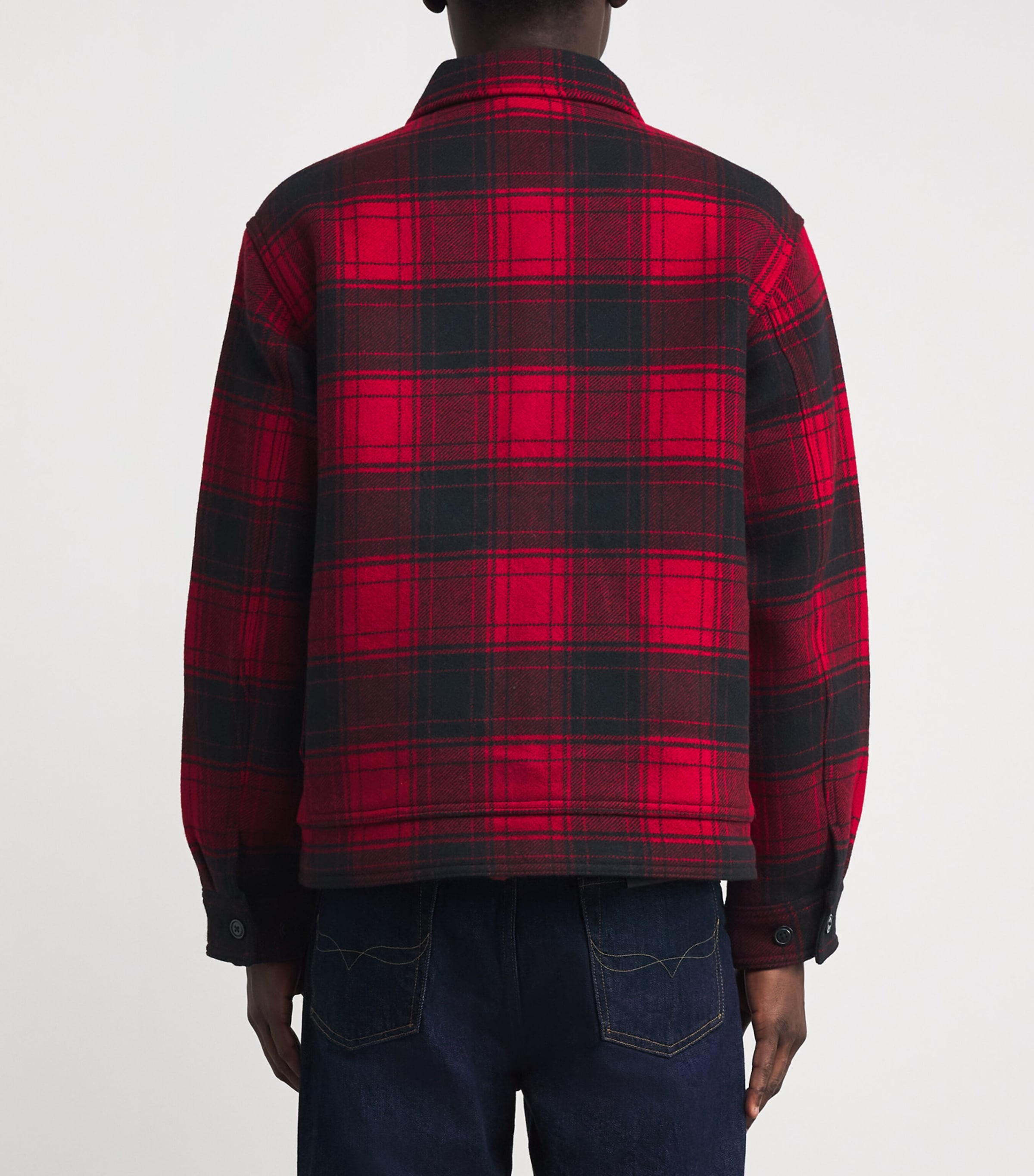 Wool Plaid Thicket Field Jacket RED Image 4