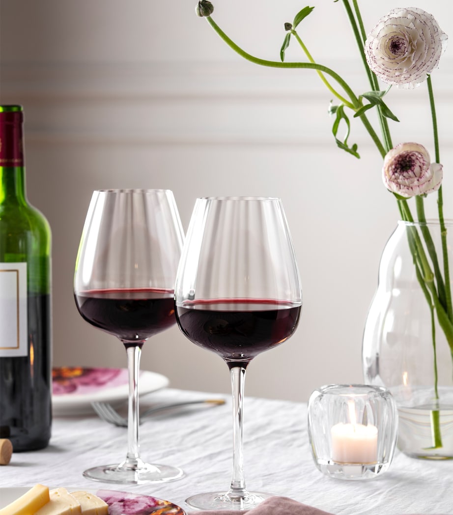 Set of 4 Rose Garden Red Wine Glasses (200ml) CLEAR Image 2