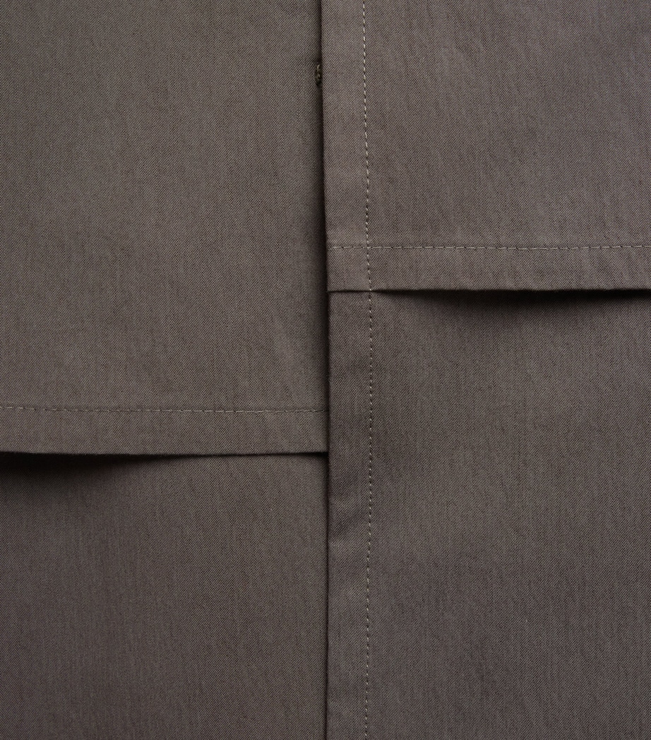 IM MEN Mens Overlap Trench Coat Brown Image 6