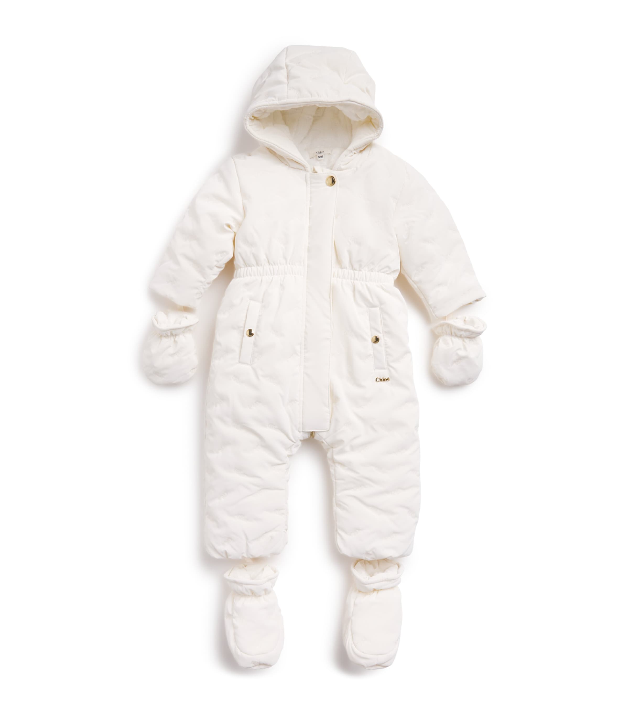 Embroidered Hooded Snowsuit (3-18 Months) OFFWHITE Image 1