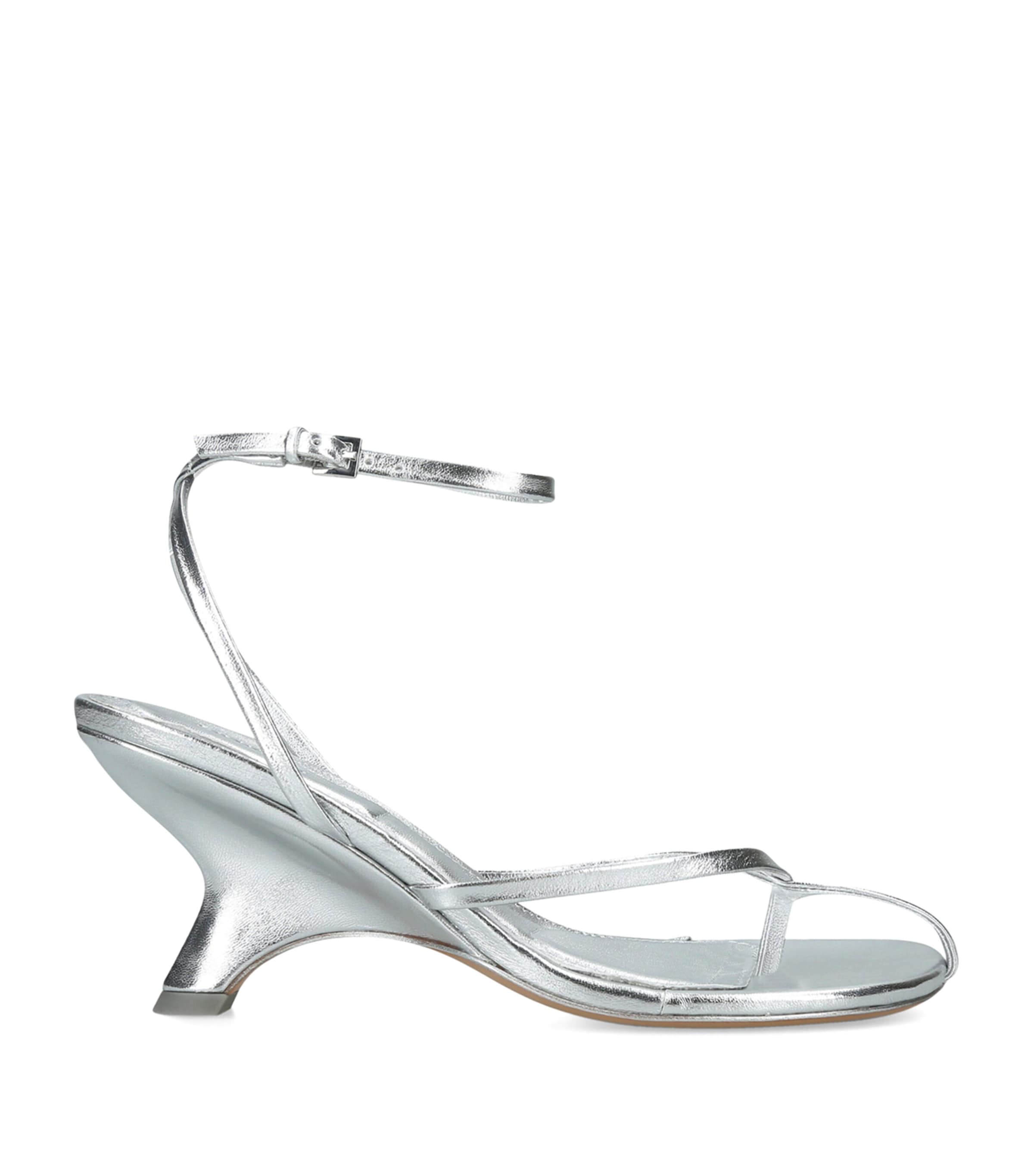 Simkhai Metallic Leather Kelsey Heeled Sandals 75 Silver Image 1