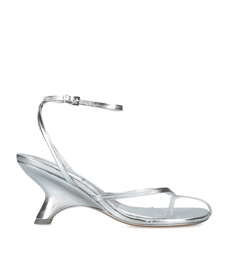 Simkhai Metallic Leather Kelsey Heeled Sandals 75 Silver Image 1