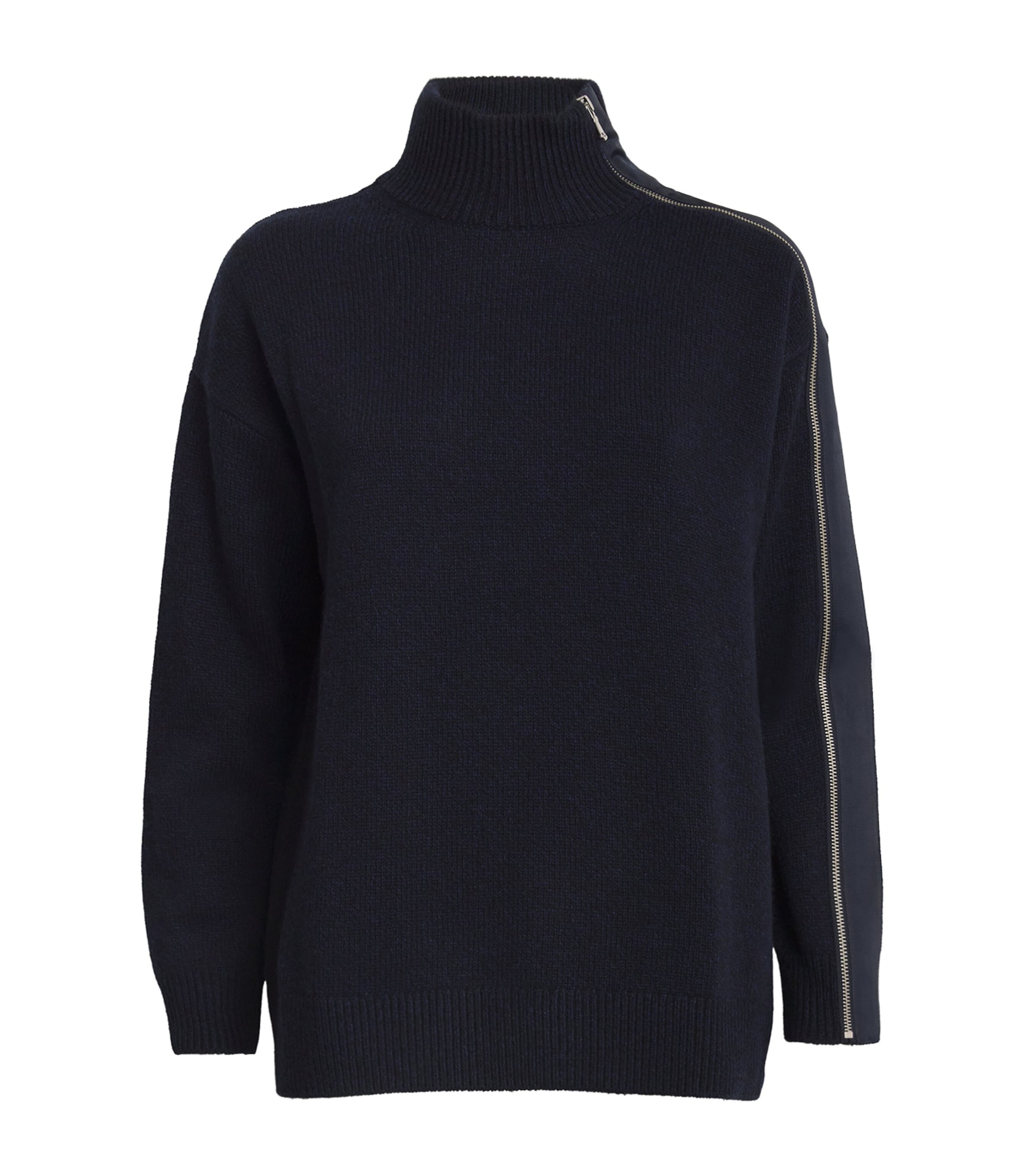 Claudie Pierlot Wool-blend Zip-up Sweater In Black