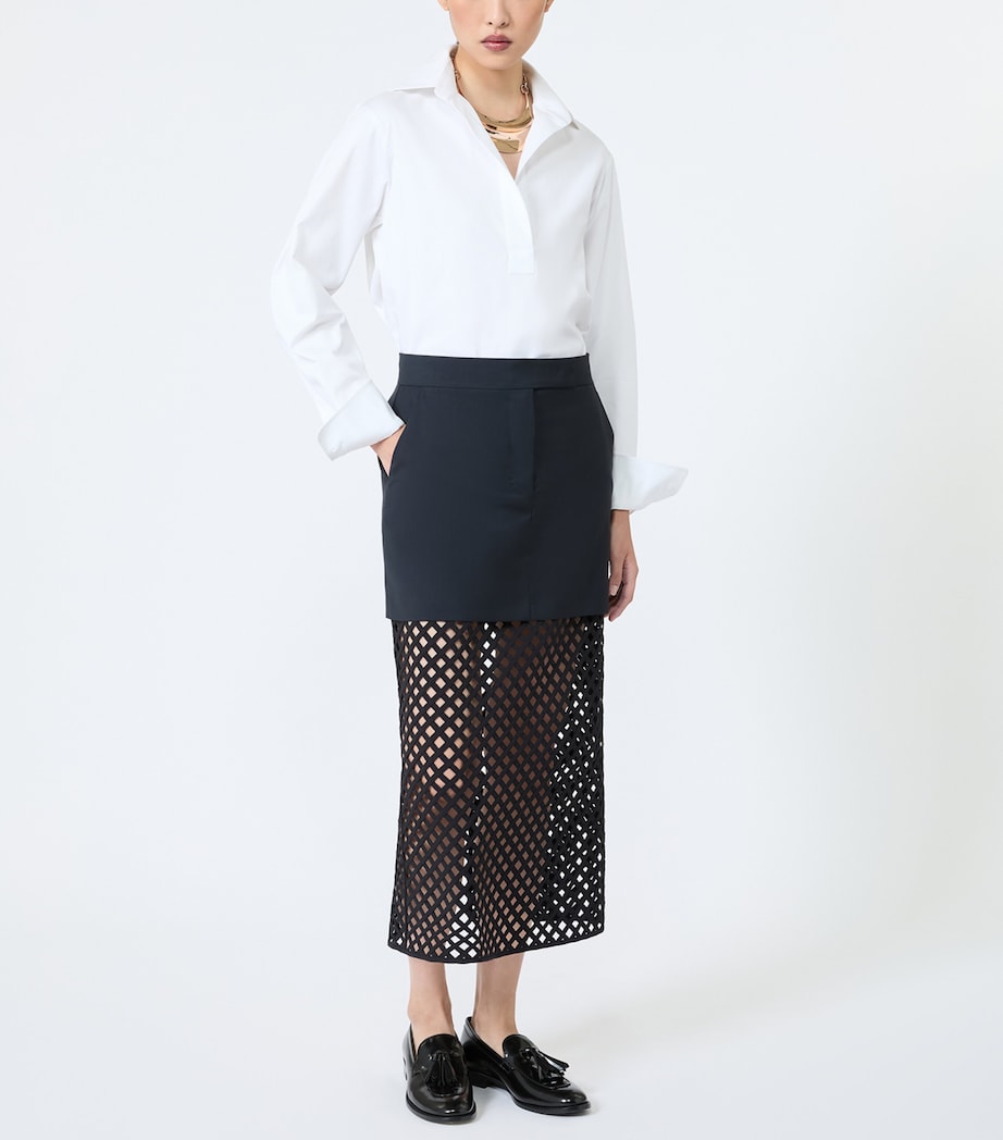 Max Mara Womens Stretch-Cotton Shirt Optical White Image 2