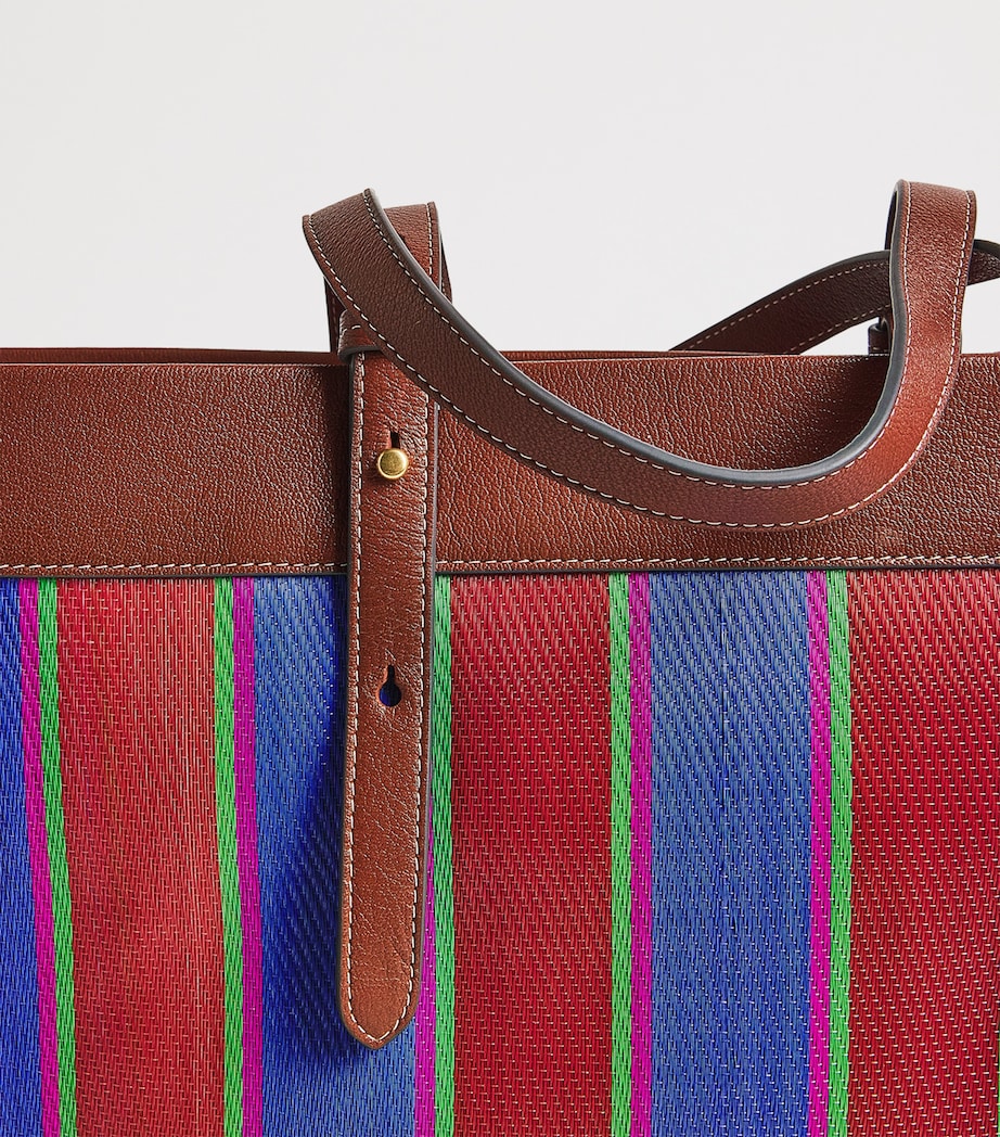 Stripe Eyes Shopper Bag MEDIUM RED Image 6
