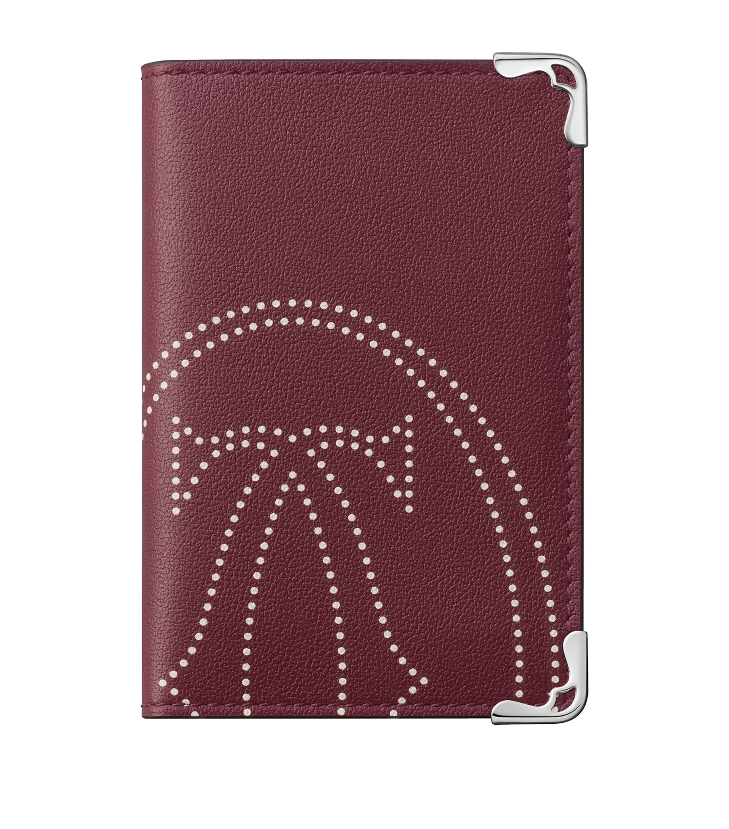 Cartier Leather Must De  Card Holder In Red