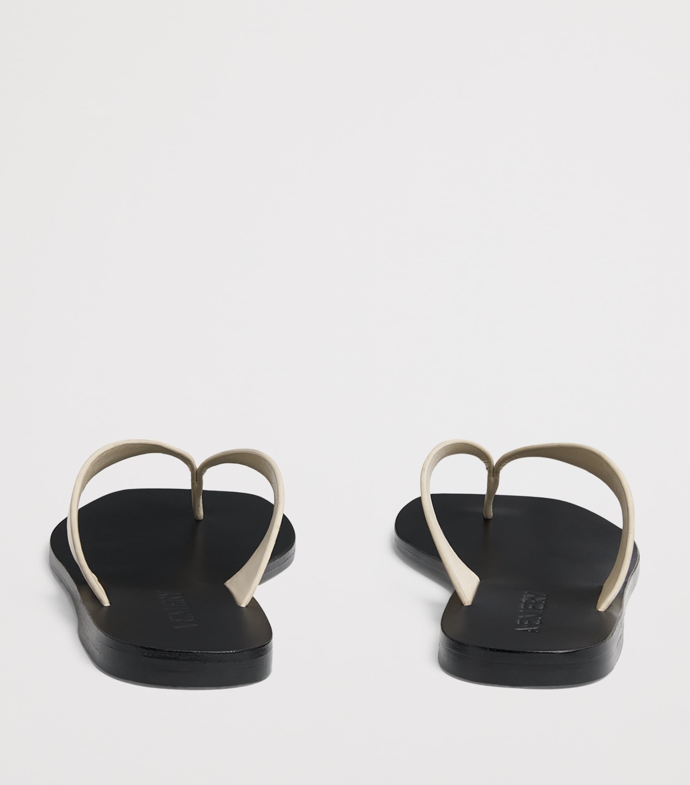 A.EMERY Leather Kinto Flip Flops Eggshell/ Black Image 5