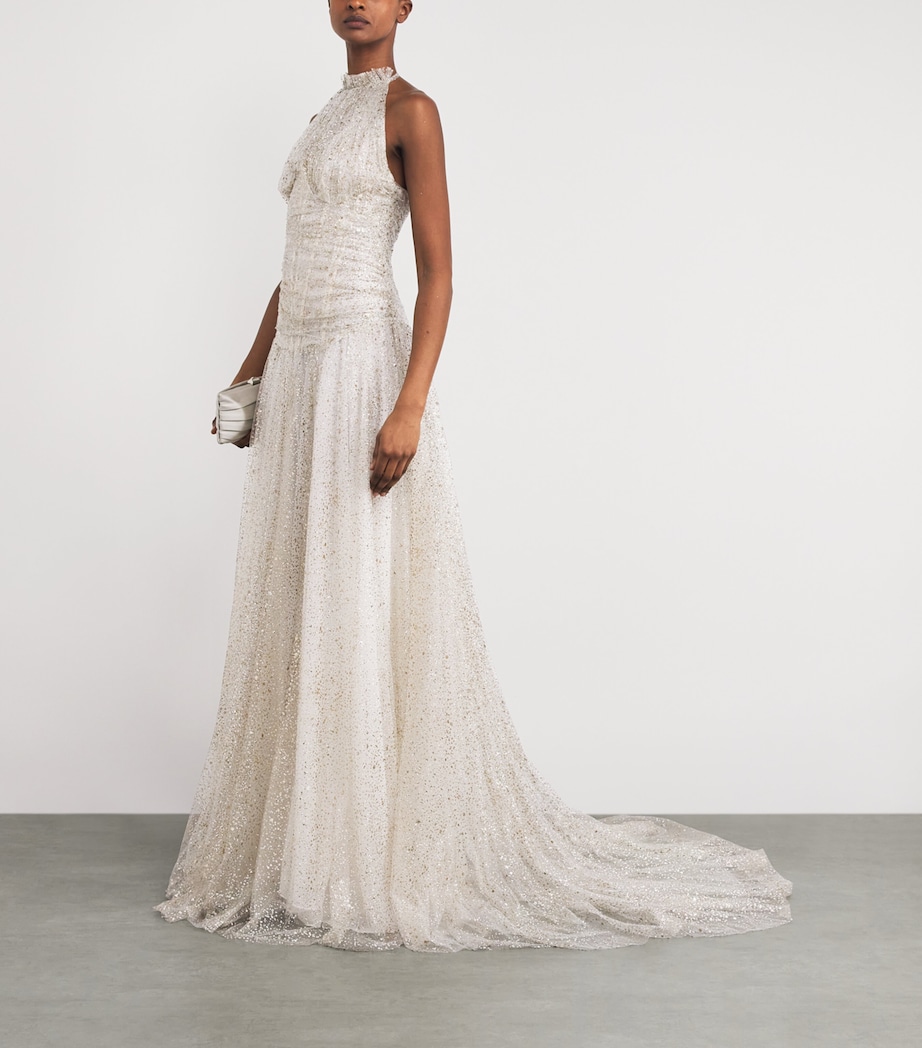Tulle Embellished Nue Gown OFF-WHITE Image 2