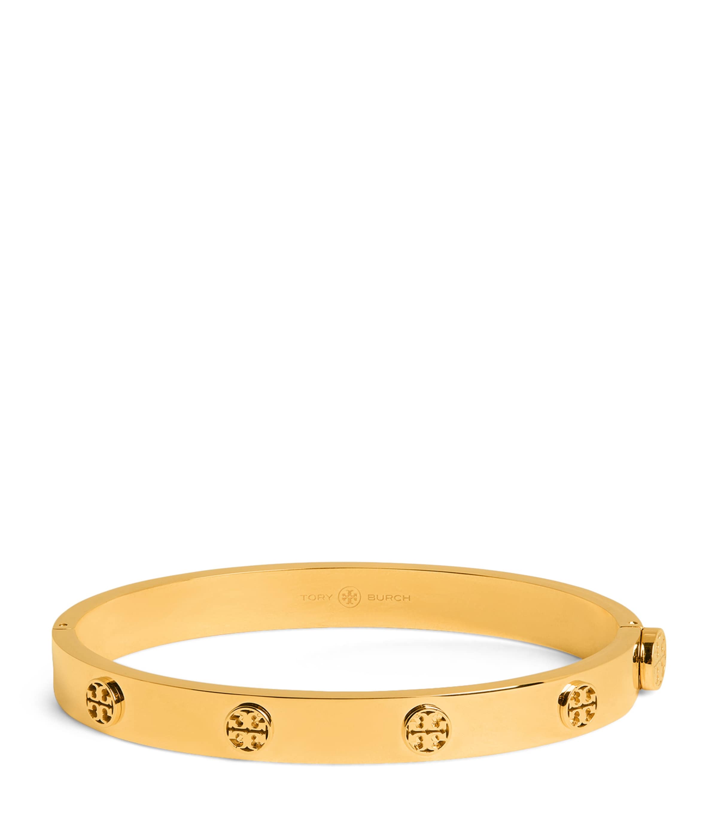 Tory Burch Miller Stud Hinge Bangle In Gold