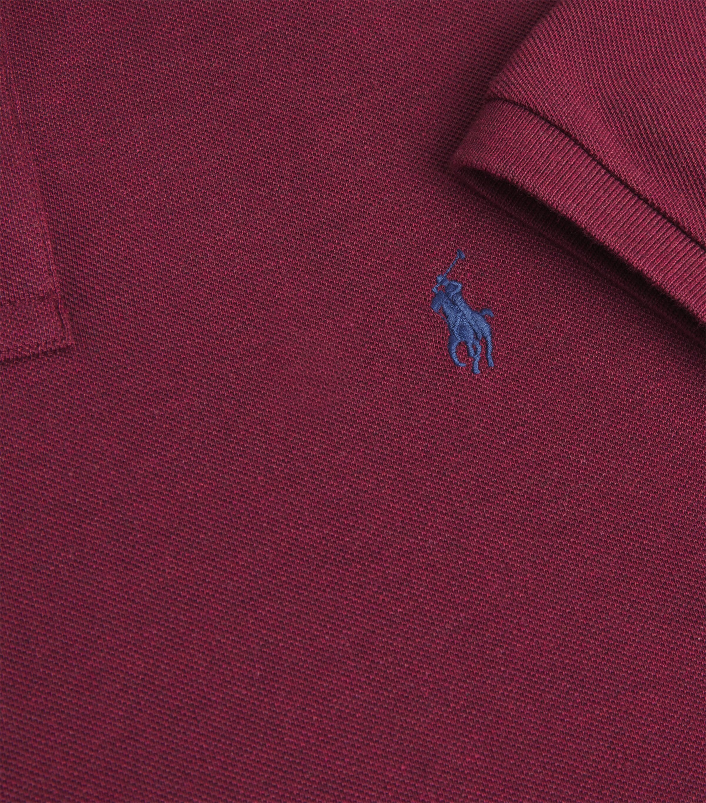 Polo Ralph Lauren Mens Cotton Mesh Polo Shirt Sprng Wne Hthr Image 5