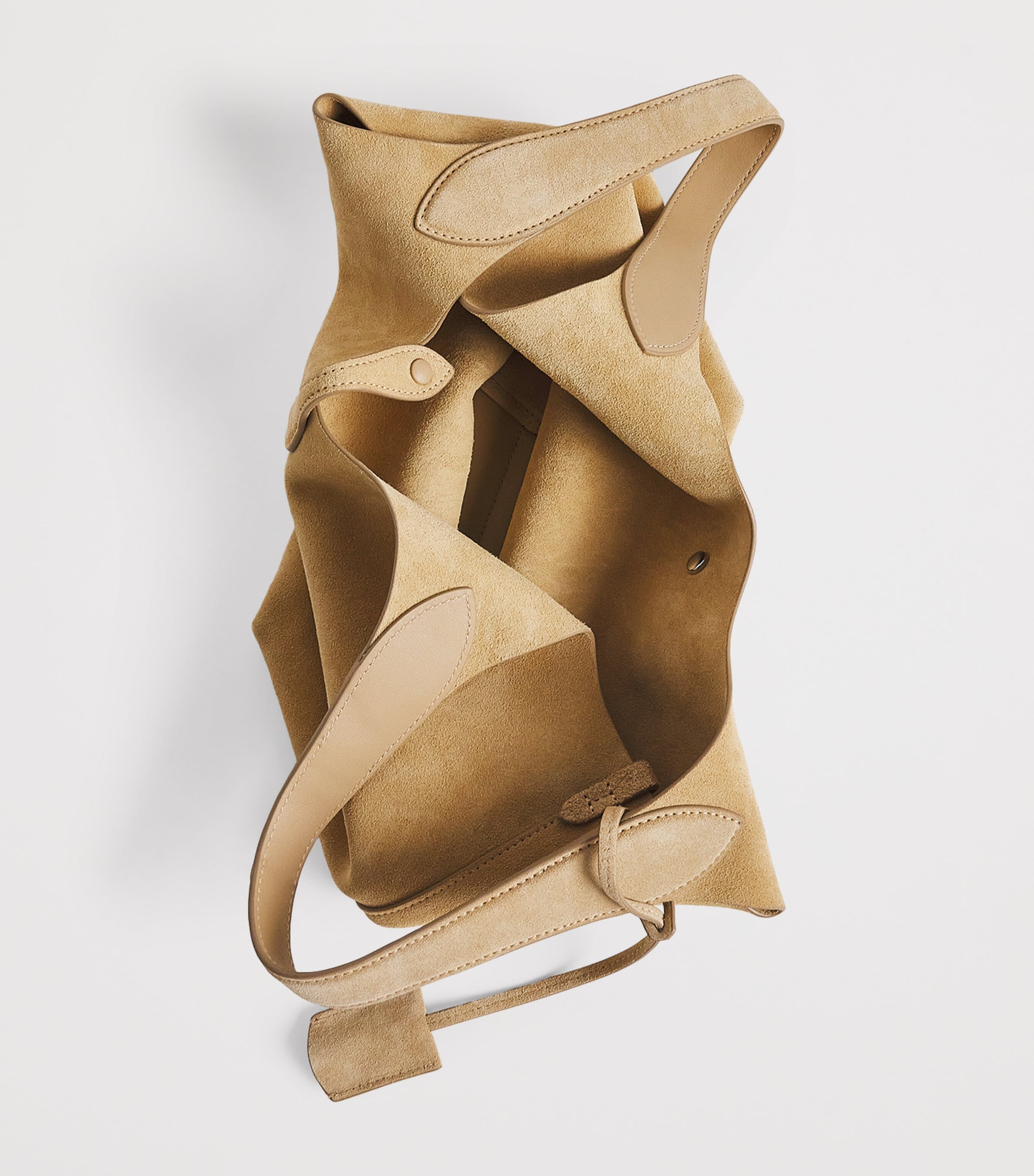 Medium Leather Polo Play Tote Bag CASHEW Image 4