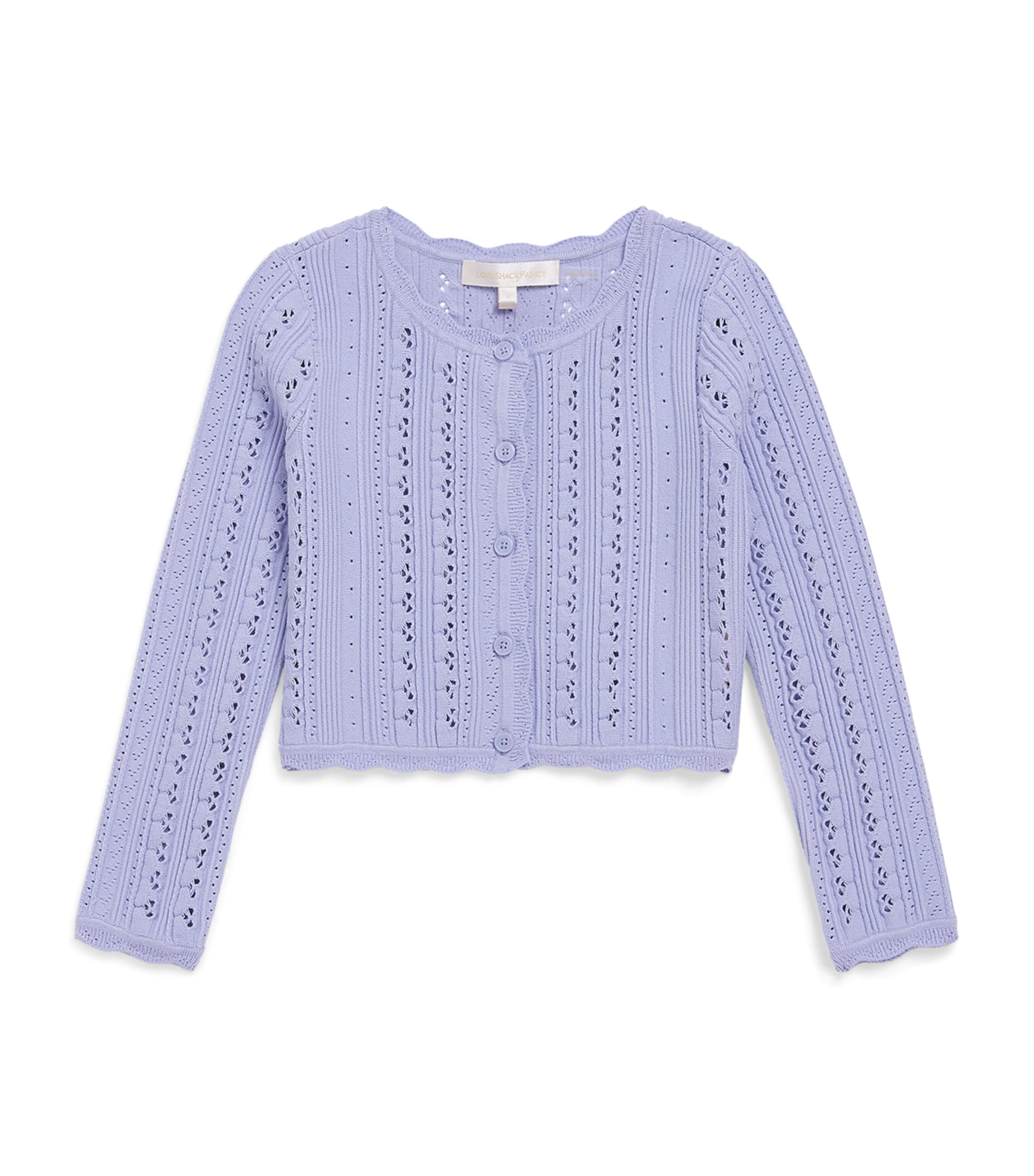 LoveShackFancy Pointelle Emylnn Cardigan (2-6 Years) Moowamoonwash Image 1