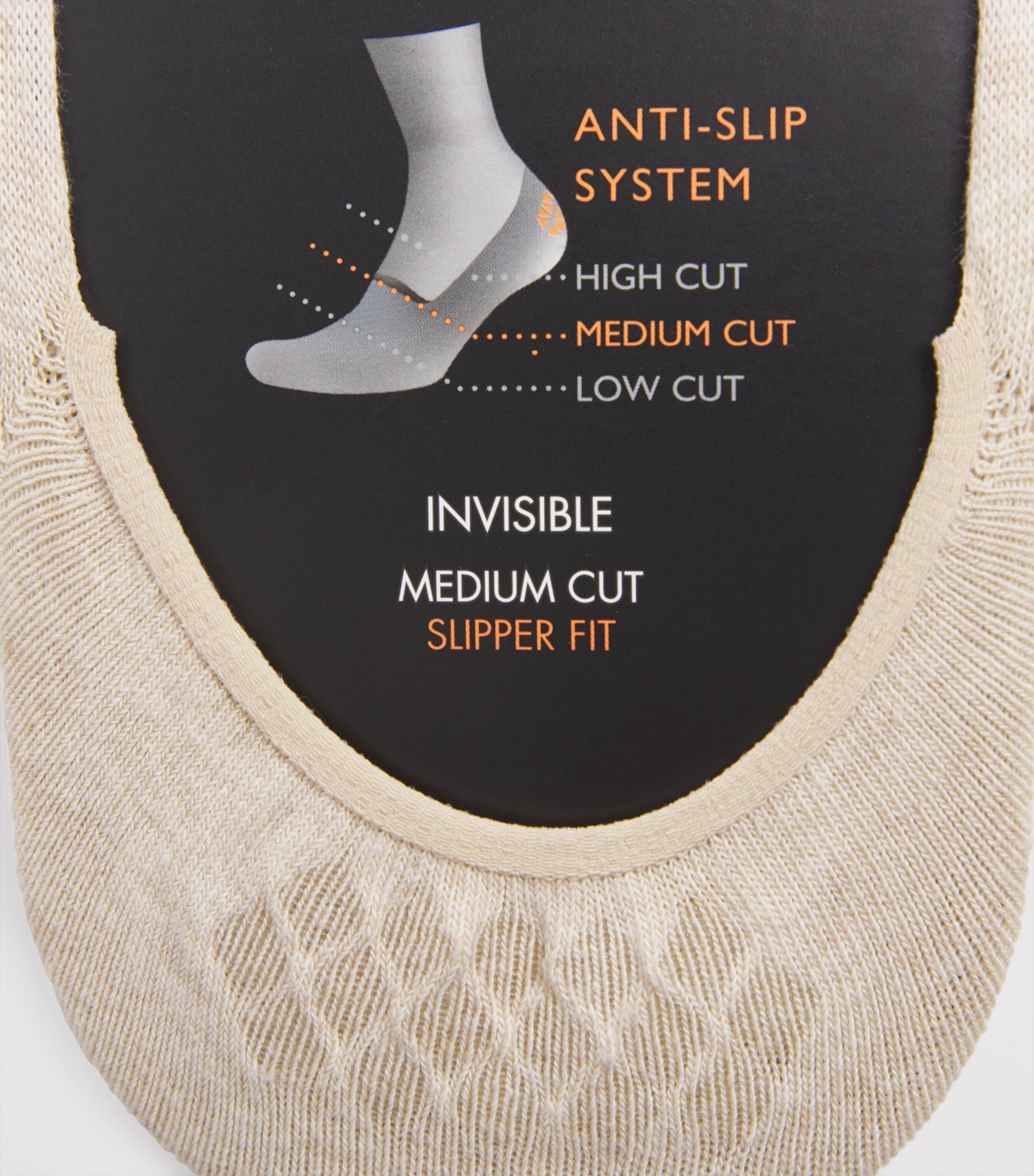 Falke Mens Step Medium-Cut Invisible Socks Sand Mel Image 2